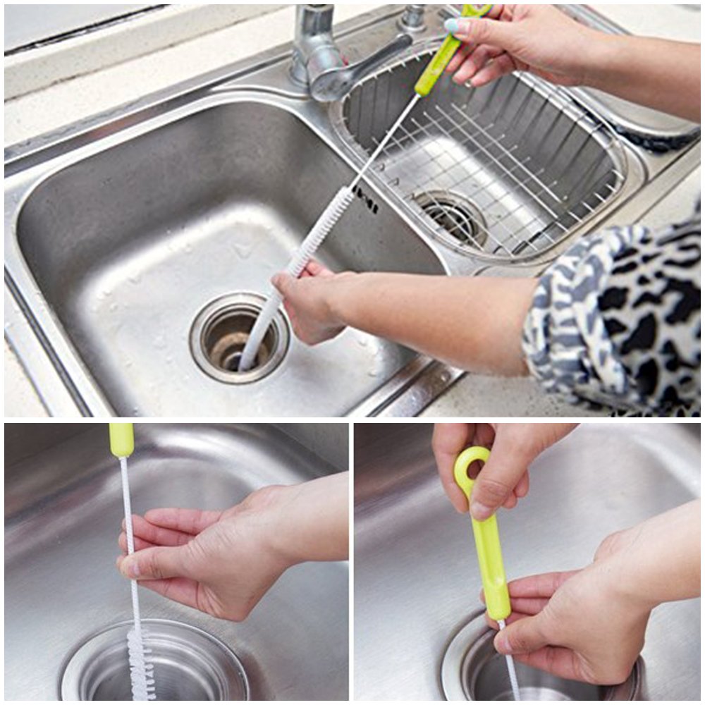 SENHAI 28 Inch (71cm) Sewer Drain Cleaning Brush with Drain Relief Auger - Flexible Bendable Sink Overflow Drain Brush for Bathroom, Kitchen, Shower & Tub Clog Removal - Heavy Duty Pipe Cleaner for Hair, Soap Scum & Debris