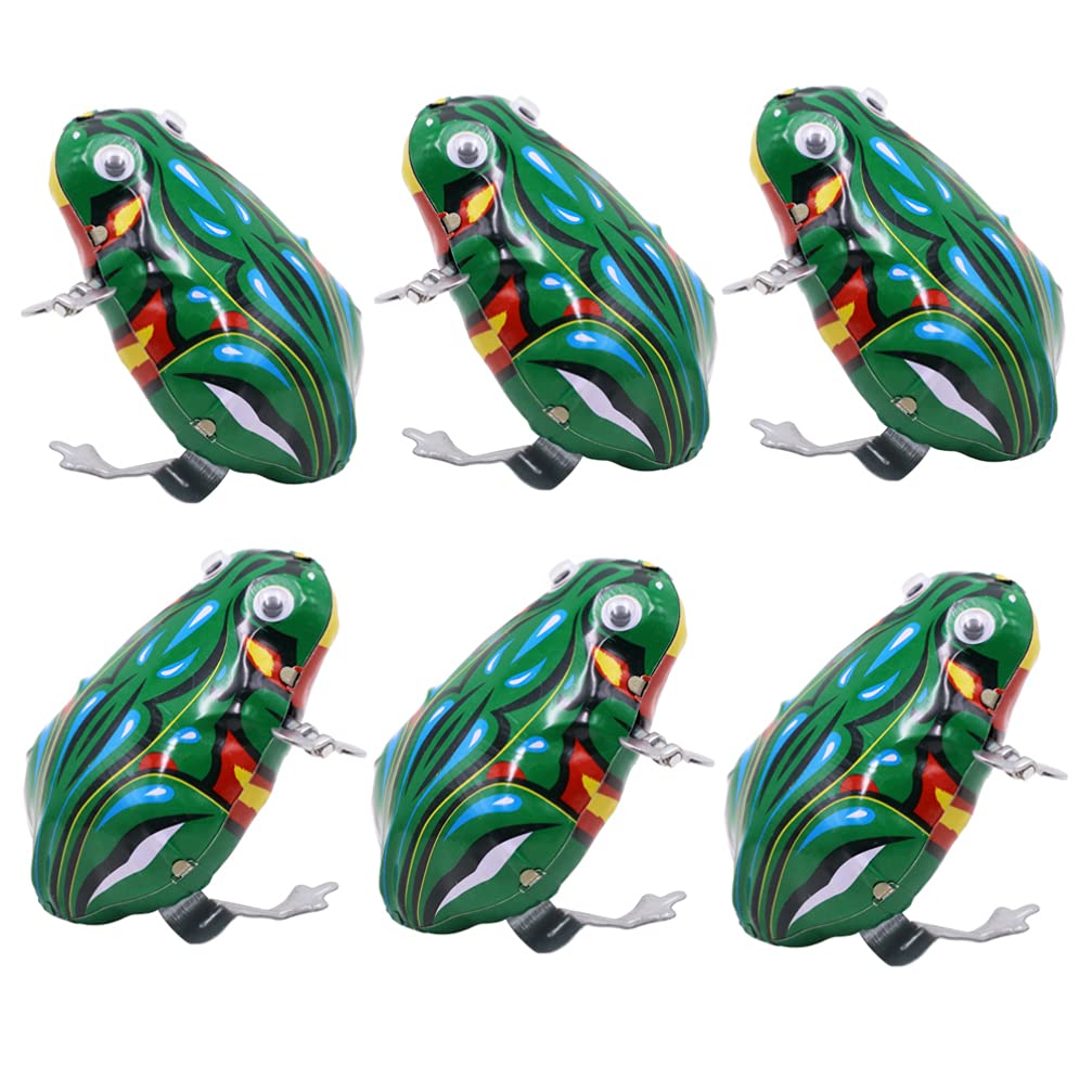 Zerodeko 6Pcs Wind Up Toys for Kids - Metal Frog Clockwork Jumping Toys, Easter Egg Fillers & Basket Stuffers, Decorative Iron Animal Models - Fun Party Favors & Gifts for Toddlers (Perfect for Easter Celebrations, Birthday Parties & Classroom Rewards)