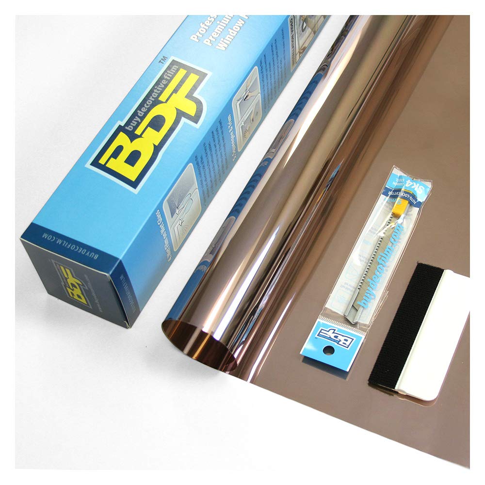 BDF BRZ50 Bronze Window Film - 12in x 14ft Sun Control & Heat Blocking for Home & Office Windows | UV Protection, Glare Reduction, Energy Saving Solution