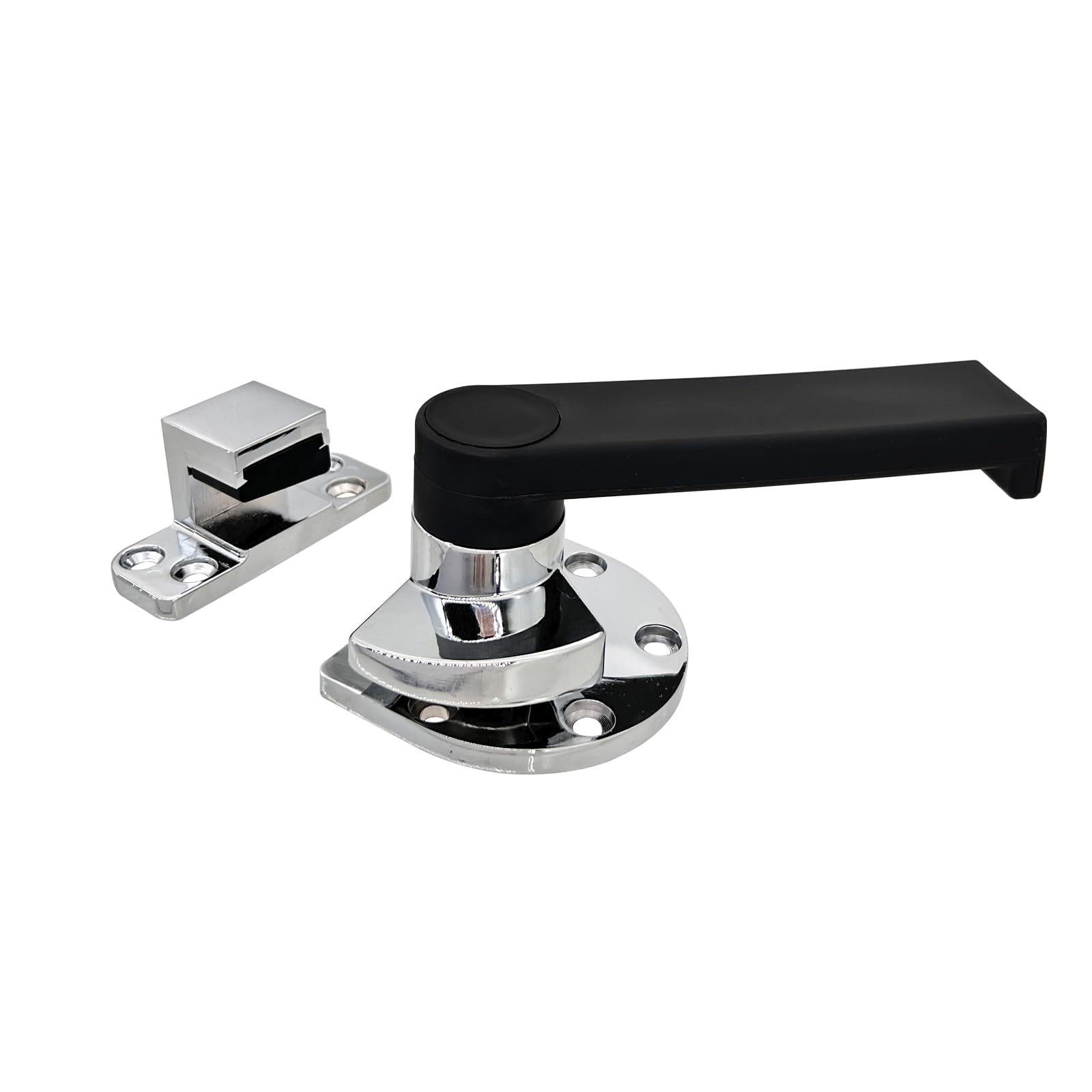 Industrial Oven Freezer Black Handle Lock Latch Assembly - Airtight Door Security with Silver Tone (Right Side) - Perfect for Commercial Kitchens, Food Storage & Laboratory Equipment