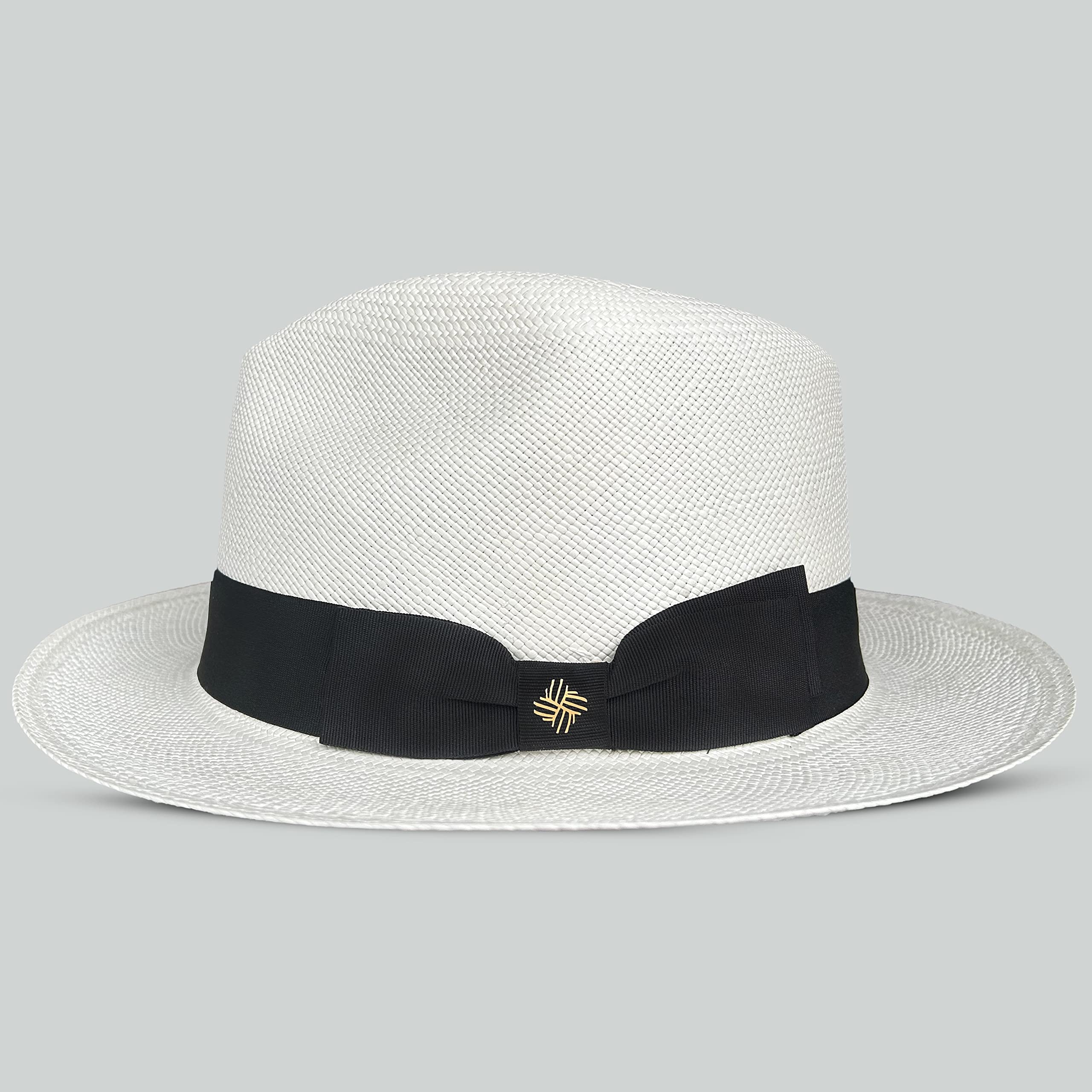 Premium Genuine Panama Hat for Men - Handmade in Ecuador with Adjustable Ribbon, Lightweight & Maximum Sun Protection - Montecristi Fedora Straw Hat (X-Large, Marfil) - Perfect for Beach, Travel & Outdoor Activities