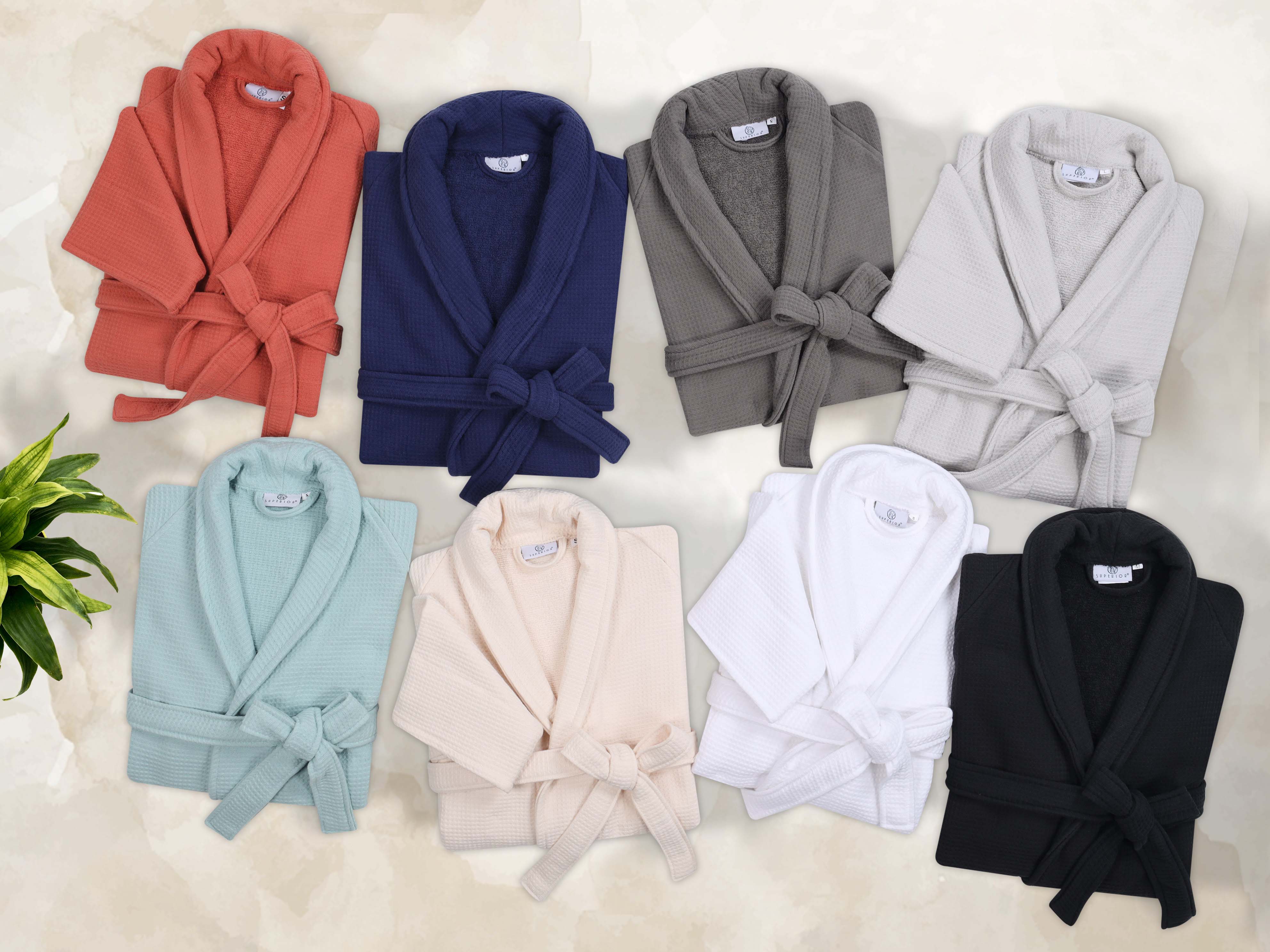 Premium Waffle Weave Cotton Bathrobe - Ultra Soft & Lightweight Unisex Oversized Robe for Men & Women | Perfect for Spa, Lounge & Post-Shower Comfort