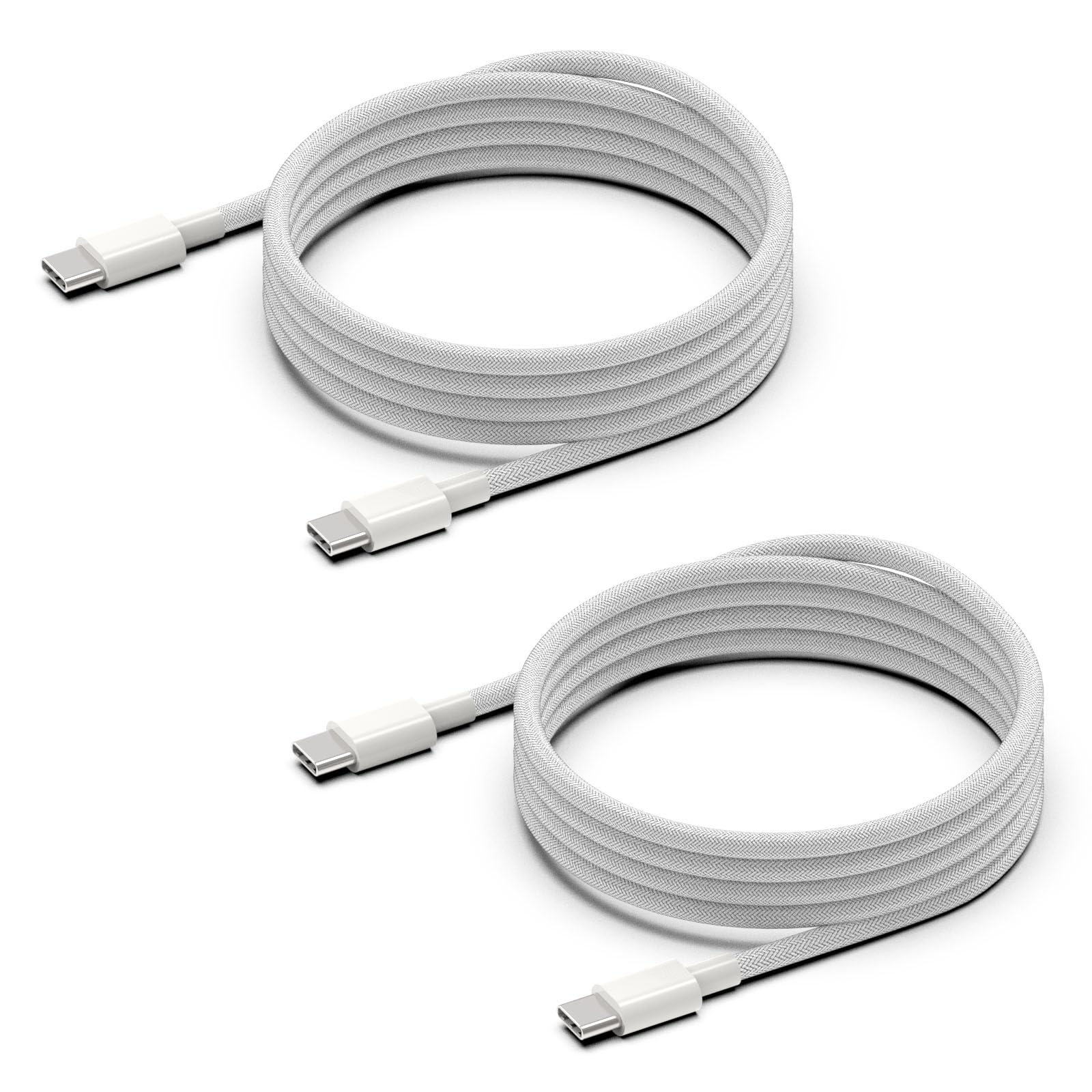 2-Pack 60W USB C to USB C Fast Charging Cable 3M/10ft - Compatible with iPhone 15 Series, MacBook Air/Pro, Samsung Galaxy S23/S22, Google Pixel 7 Pro/6, iPad Pro/Air/Mini 6 - Perfect for Home, Office & Travel Charging