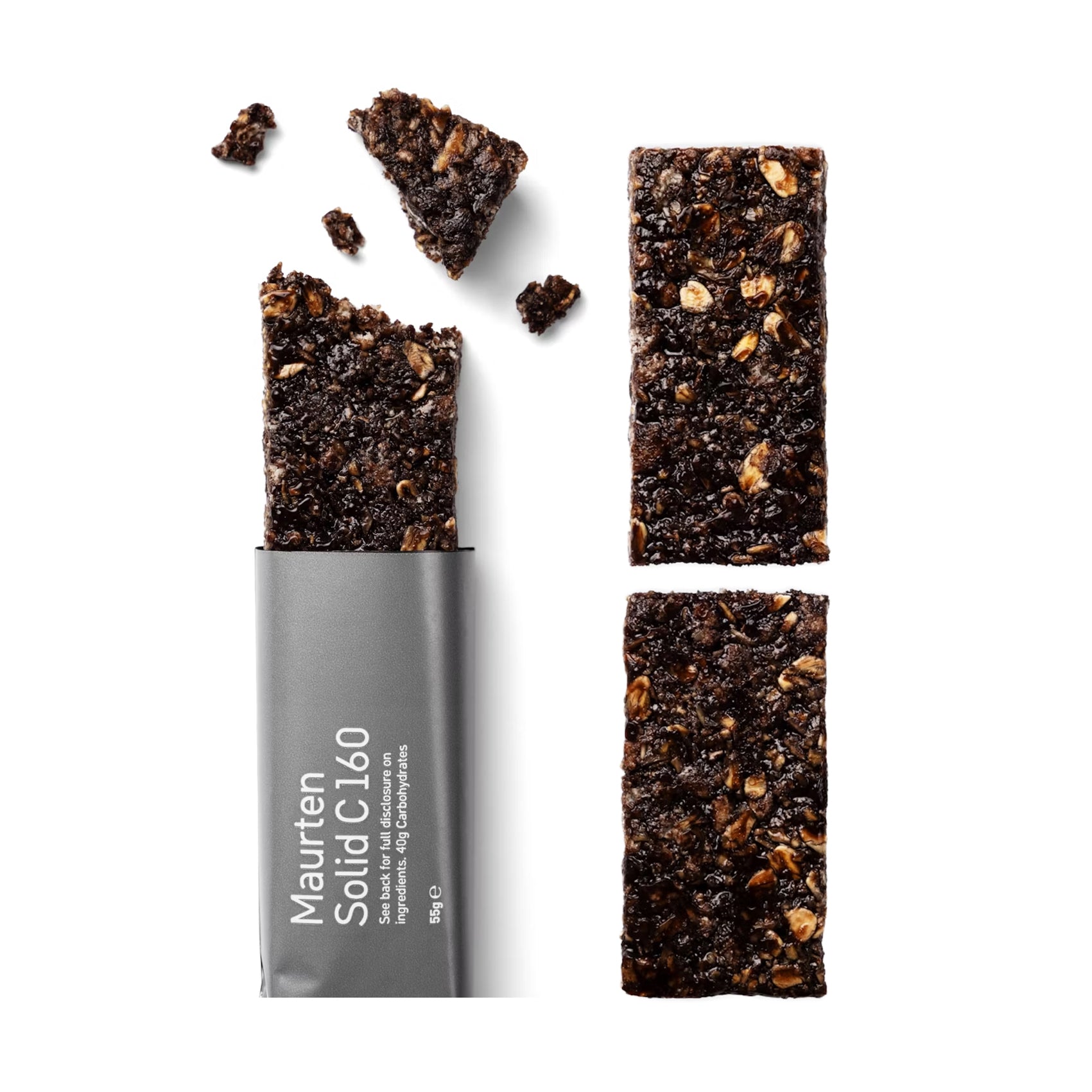Maurten Solid C 160 Energy Bar - Cacao Flavor | High-Carb Sports Nutrition for Endurance Athletes | Perfect for Marathon, Cycling & Triathlon Training