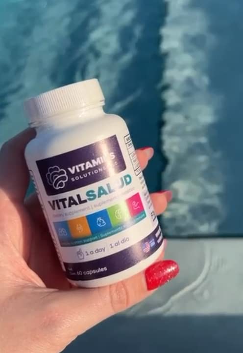 Vital Salud Varicose Veins Treatment - 100% Organic Supplement with L-Carnitine & Nopal for Circulation & Energy Support - 60 Capsules - Perfect for Leg Discomfort & Daily Wellness Routine