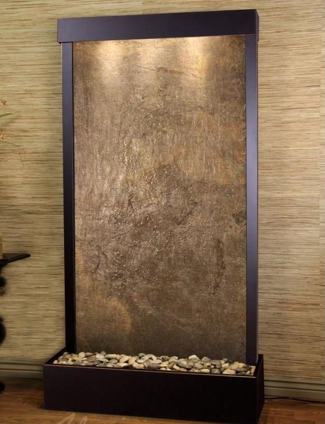 ADAGIO Tranquil River Flush Mount Ceiling Light - Blackened Copper Green Featherstone Finish - Modern Farmhouse Lighting for Bedroom, Living Room & Dining Room