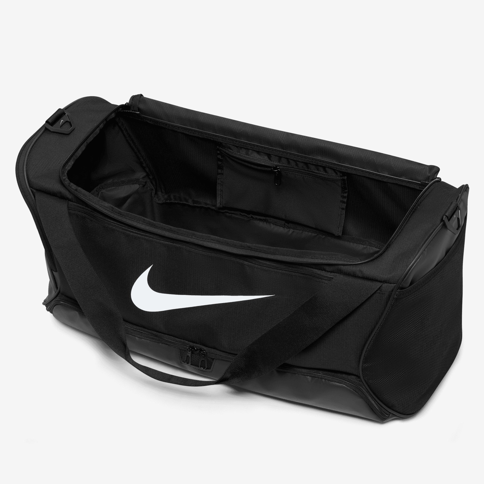 Nike Brasilia 9.5 Medium Duffel Bag - Water-Resistant Gym Bag for Men & Women - Perfect for Sports, Travel, Workout & Gym Essentials - Black/White