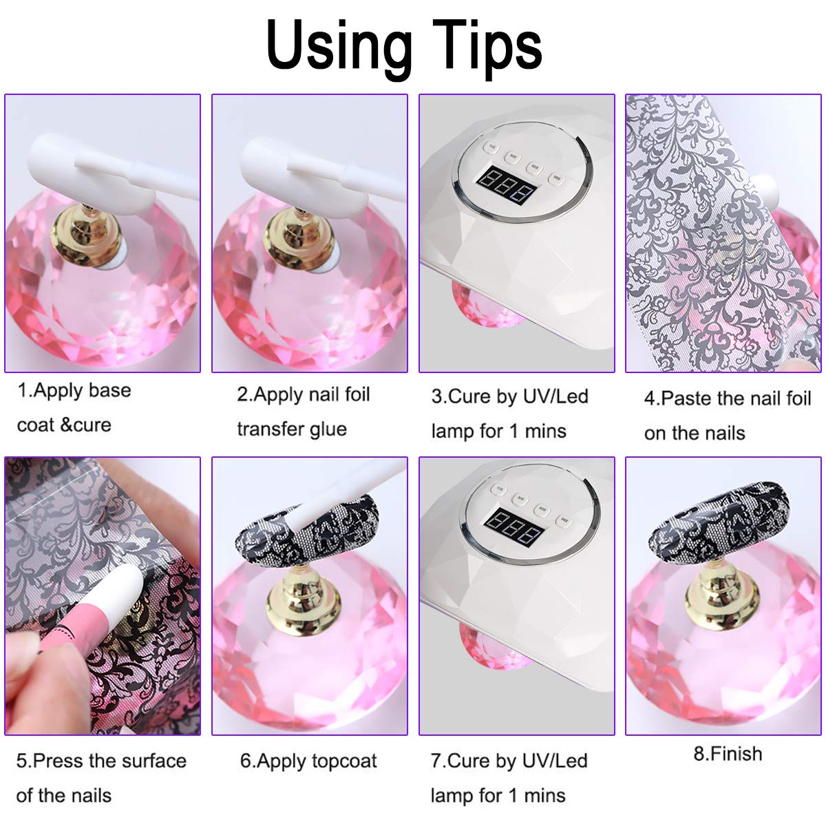 Duufin 200 Sheets Nail Transfer Stickers - DIY Nail Art Decals for Manicure & Pedicure | Perfect for Home Salon, Party Nails & Gift Giving