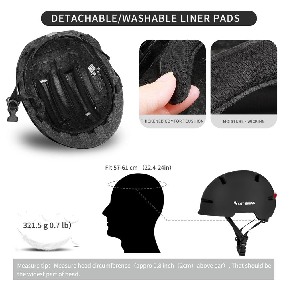 Rechargeable LED Bike Helmet for Men & Women - MTB, Road, Electric Bike, Motorcycle & Scooter - Safety Cycling Cap with Light for Night Riding & Commuting
