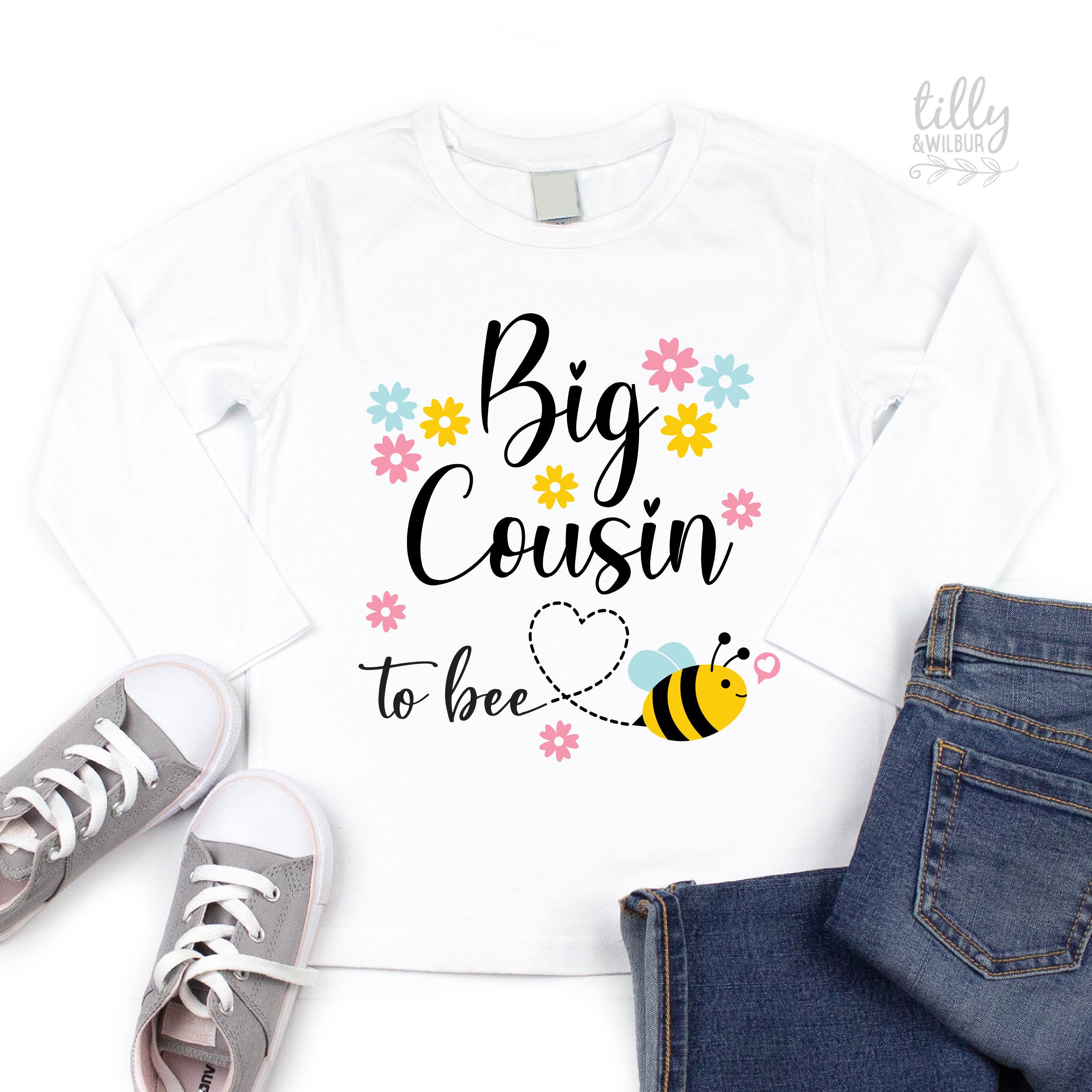 I'm Going To Be A Big Cousin Shirt – Cute Pregnancy Announcement T-Shirt for Kids & Toddlers – Big Cousin To Be Gift – Family Celebration & Gender Reveal Party Outfit