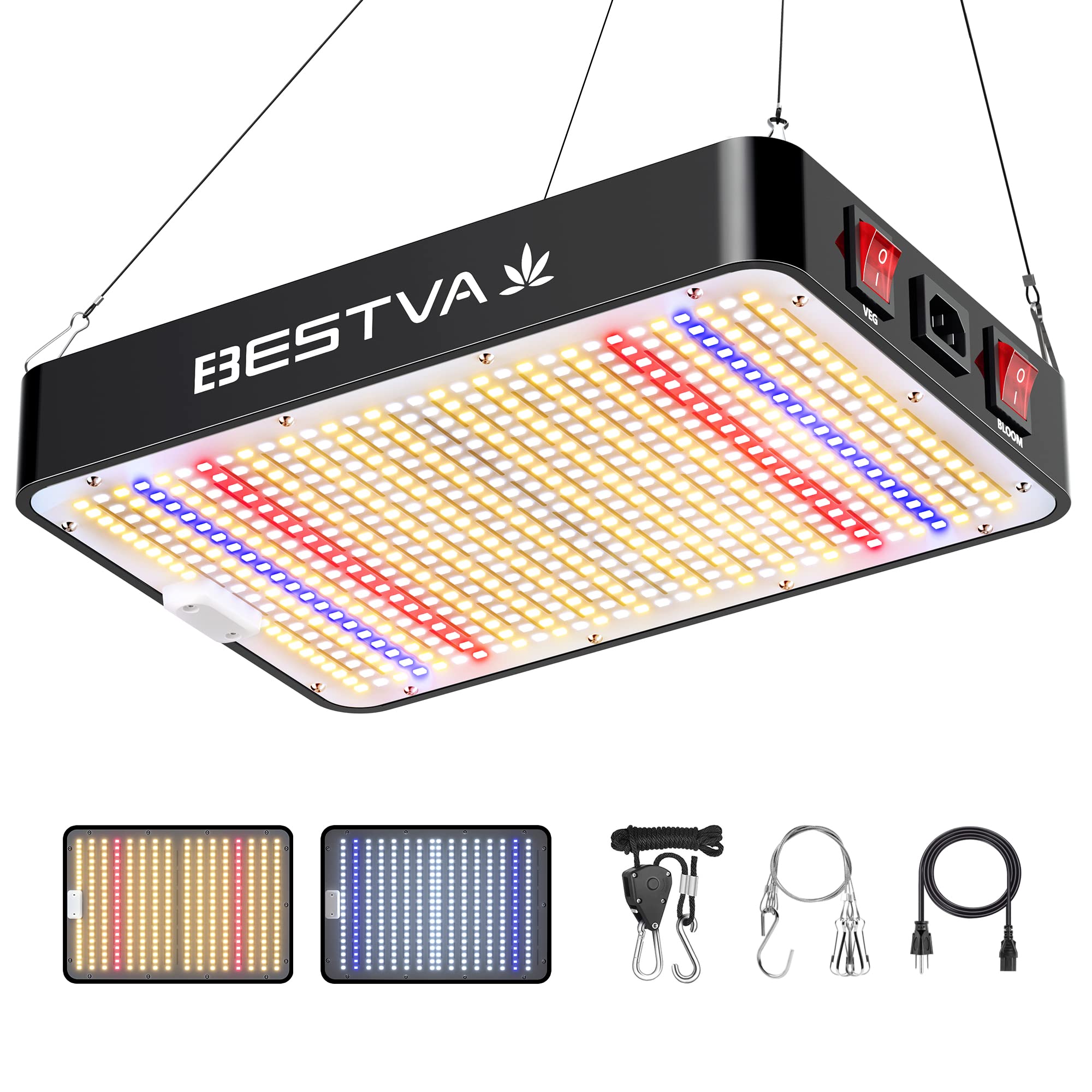 BESTVA DC1000 LED Grow Light 2025 Upgrade - Full Spectrum High Yield Diodes for Indoor Plants, Greenhouse, Hydroponics | Perfect for Veg & Bloom Stages in Home Gardening and Commercial Cultivation