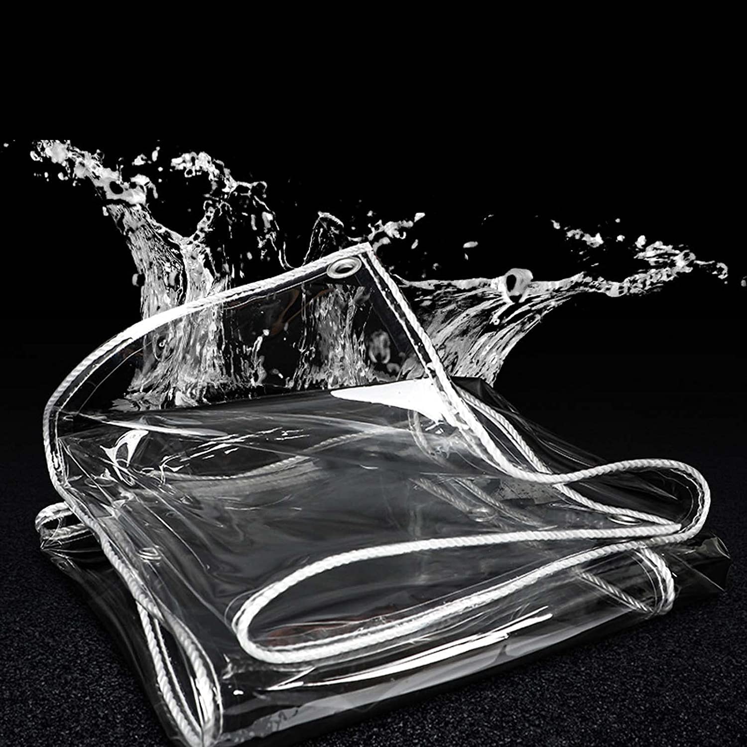 10x1m Clear Heavy Duty PVC Waterproof Tarp - Transparent, Dustproof & Rainproof with Reinforced Grommets - Ideal for Greenhouse Covers, Plant Protection, Patio Furniture & Outdoor Equipment Shelter