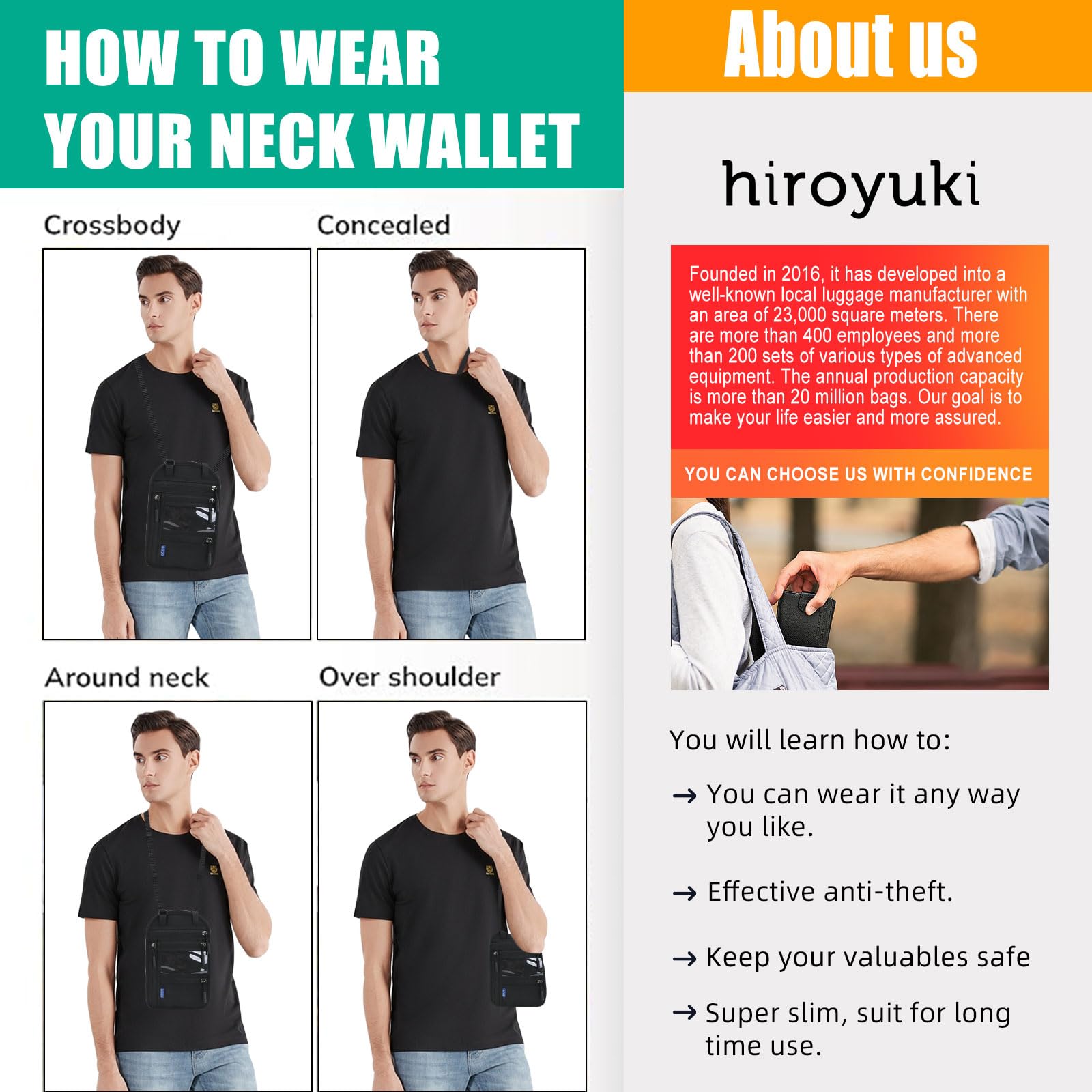 RFID Blocking Travel Neck Pouch - Secure Passport Holder & Wallet Organizer for Family Vacations (Dark Grey) | Perfect for Airports, Sightseeing & International Trips