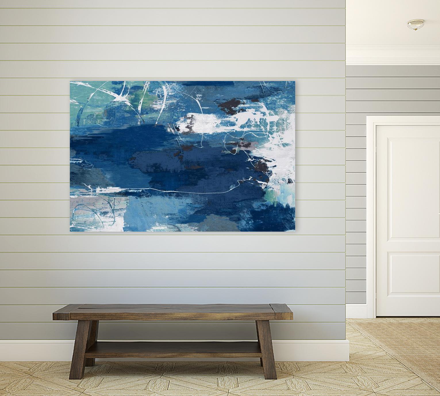Blue Abstract Wall Art - Modern Canvas Painting for Home & Office Decor | Perfect for Living Room, Bedroom, or Workspace