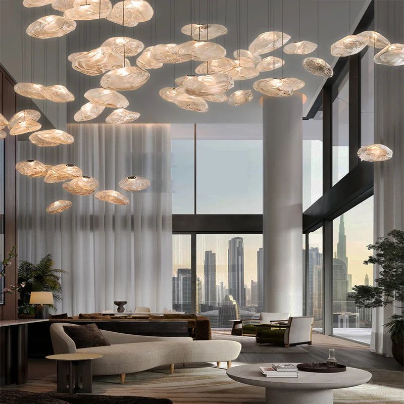 Lustre Lava Pendants Staircase Chandelier Lighting - Modern Crystal Ceiling Light Fixture for Foyer, Hallway & Stairwell Decoration