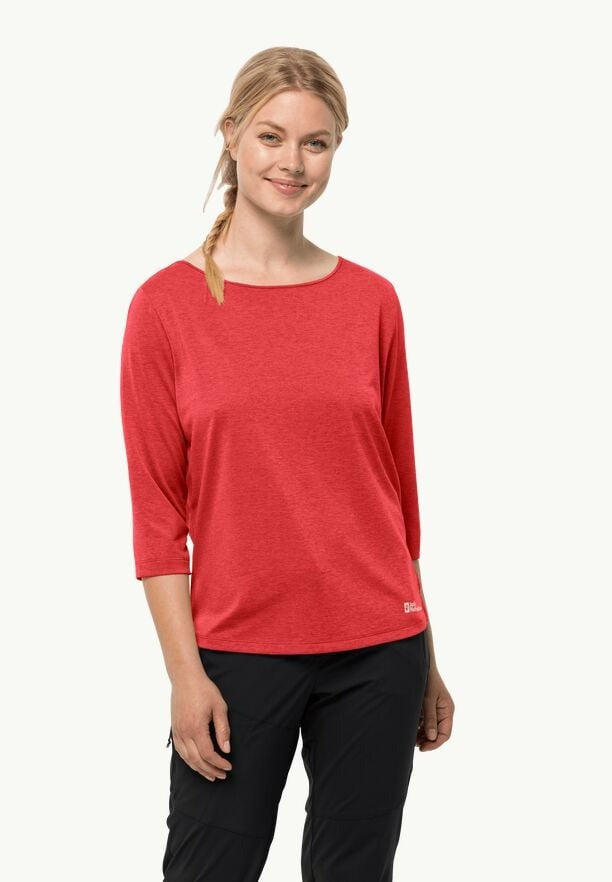 Jack Wolfskin Pack & Go 3/4 Sleeve Women's T-Shirt - Lightweight Quick-Dry Travel & Hiking Top for Outdoor Adventures