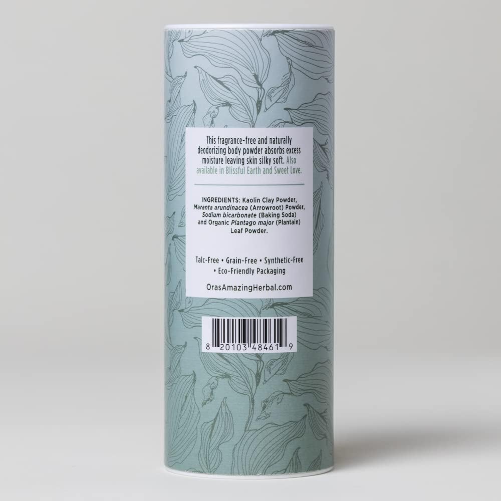 Fragrance-Free Body Powder for Women & Men | Unscented Talc-Free Dusting Powder | Cornstarch-Free for Waxing, Sugaring & Foot Care | Natural Dry Shampoo | Made in USA | Ora’s Amazing Herbal 2.5 oz – Ideal for Post-Waxing, Gym Bags & Daily Freshness