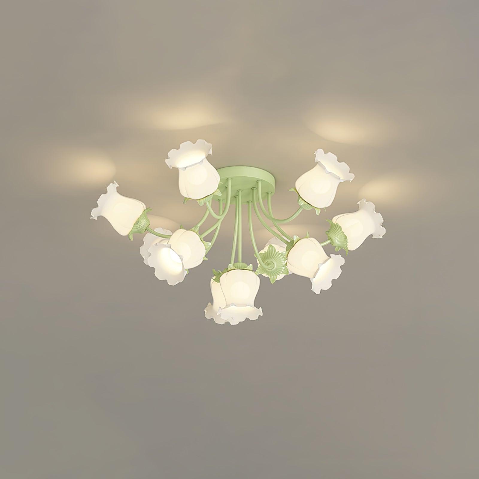 Modern Floral Ceiling Light Fixture - Elegant Garden Flower Chandelier for Living Room, Bedroom, or Dining Room Decor