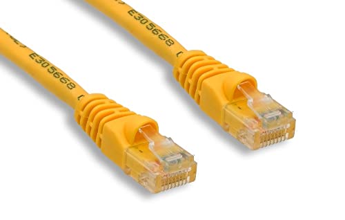 CAT 6 Ethernet Cable 10ft, Unshielded Yellow Network Cable - High-Speed Internet & Gaming, LAN, Home Office, Server Room Use