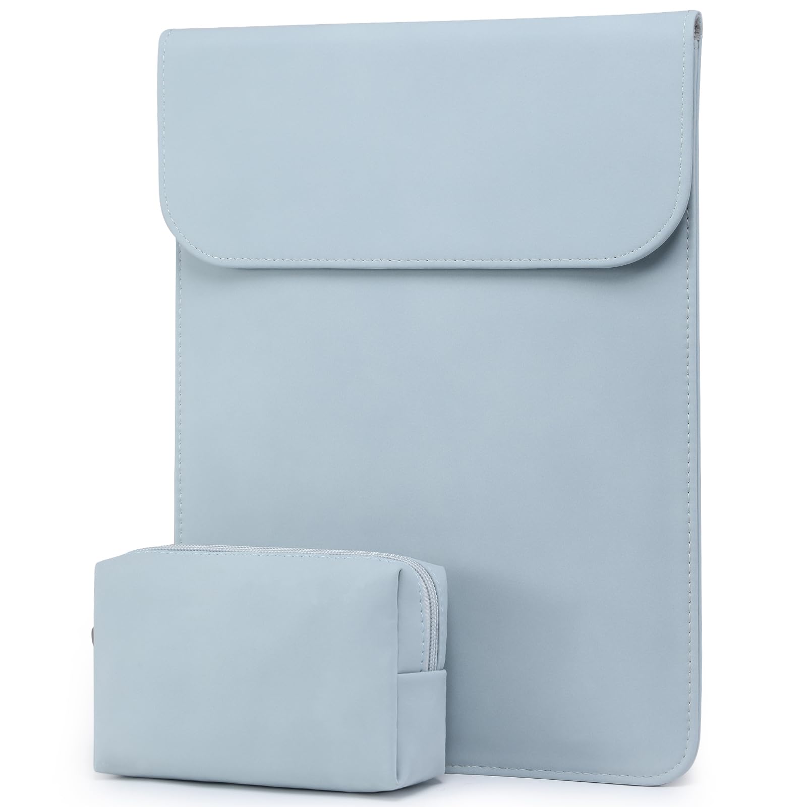 Premium 13 Inch Laptop Sleeve Case for MacBook Air M3/M1, MacBook Pro M2/M1, iPad Pro, iPad Air, XPS 13 & Surface Pro - Lightweight Protective Bag with Carry Pouch in Pale Blue - Perfect for Work, School & Travel