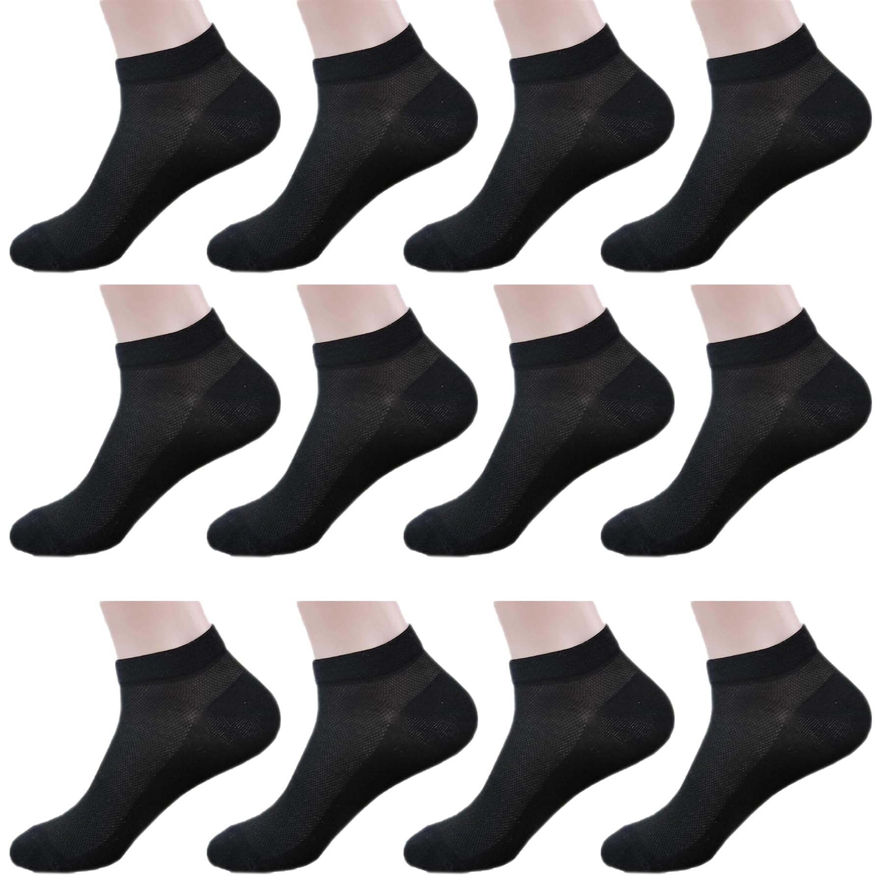 October Elf Men's Crew Ankle Thin Cotton Dress Socks - Breathable Short Athletic Socks for Work, Business & Casual Wear
