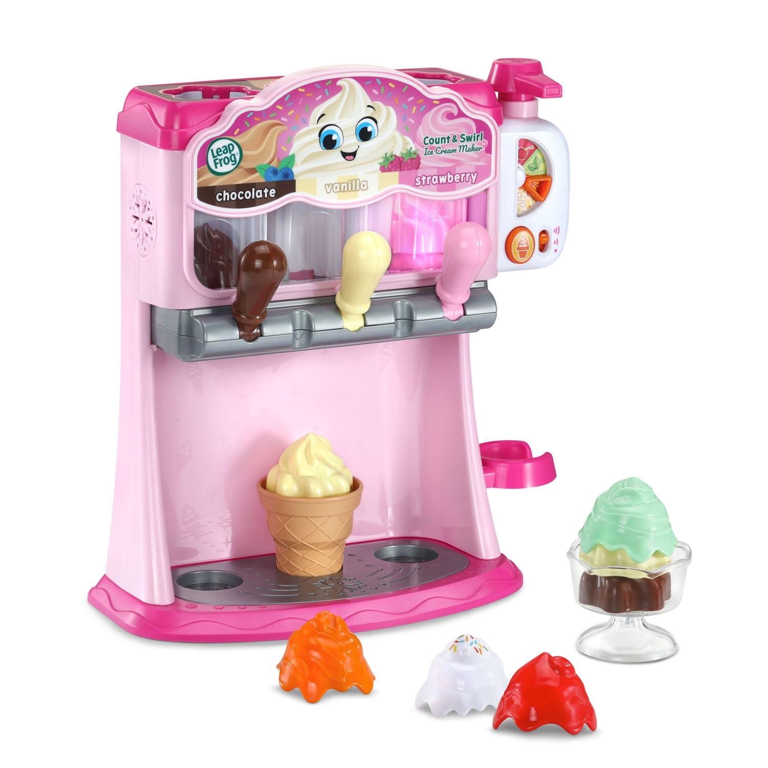 LeapFrog Count and Swirl Ice Cream Maker Toy for Toddlers & Kids Ages 2+ | Pretend Play Learning Game | Pink Educational Playset for Birthday Gifts & Preschool Activities