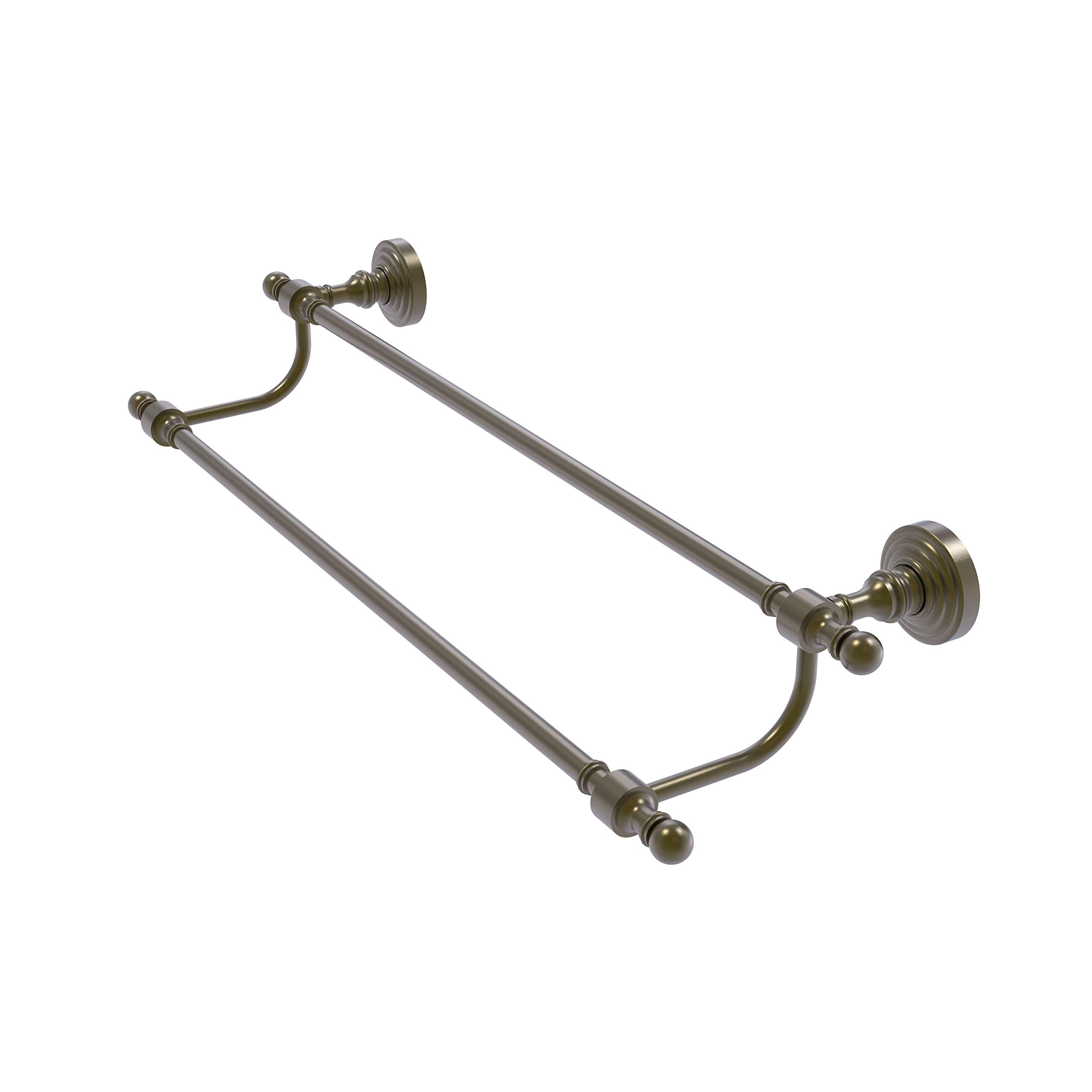 Allied Brass RW-72/24 Retro Wave Collection 24 Inch Double Towel Bar in Antique Brass - Perfect for Bathroom, Spa, and Luxury Home Decor