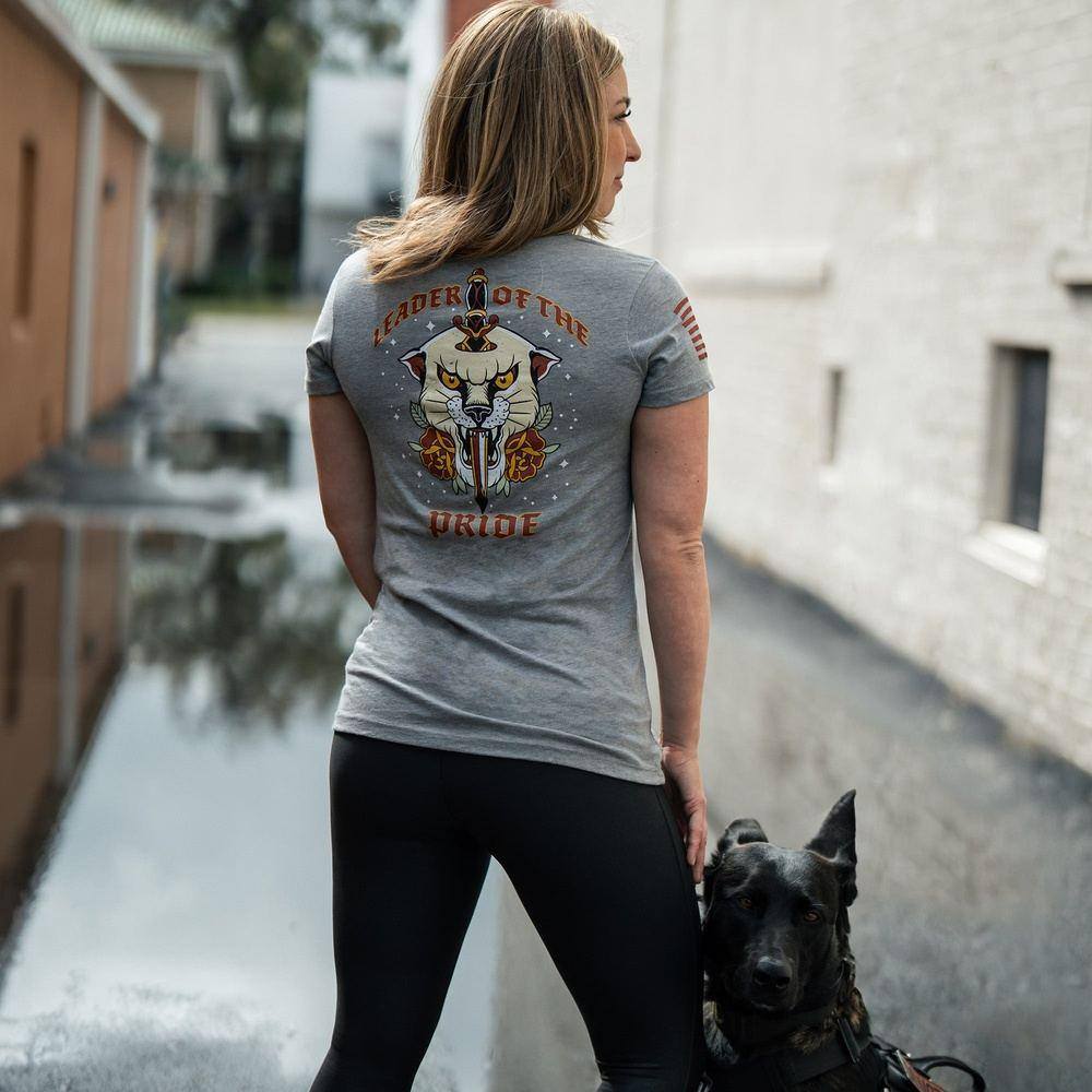 Women's Leader Of The Pride Slim Fit T-Shirt - Dark Heather Gray - Casual Everyday Wear & Pride Events