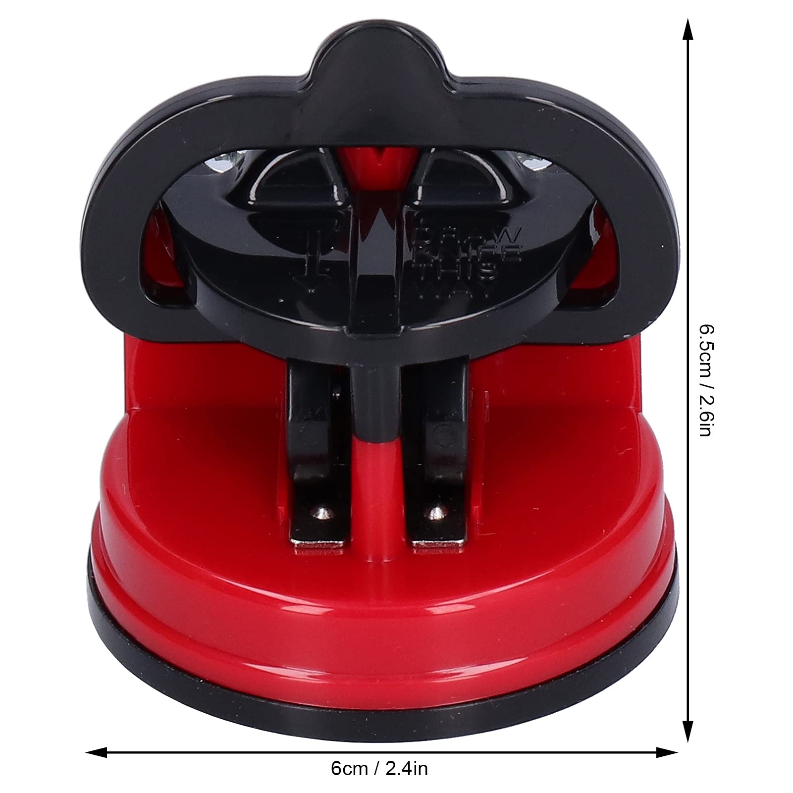 Premium Knife Sharpening Stone - High Hardness Manual Sharpener with Suction Cup for Kitchen Knives & Scissors (Red) - Perfect for Home Cooks & Professional Chefs