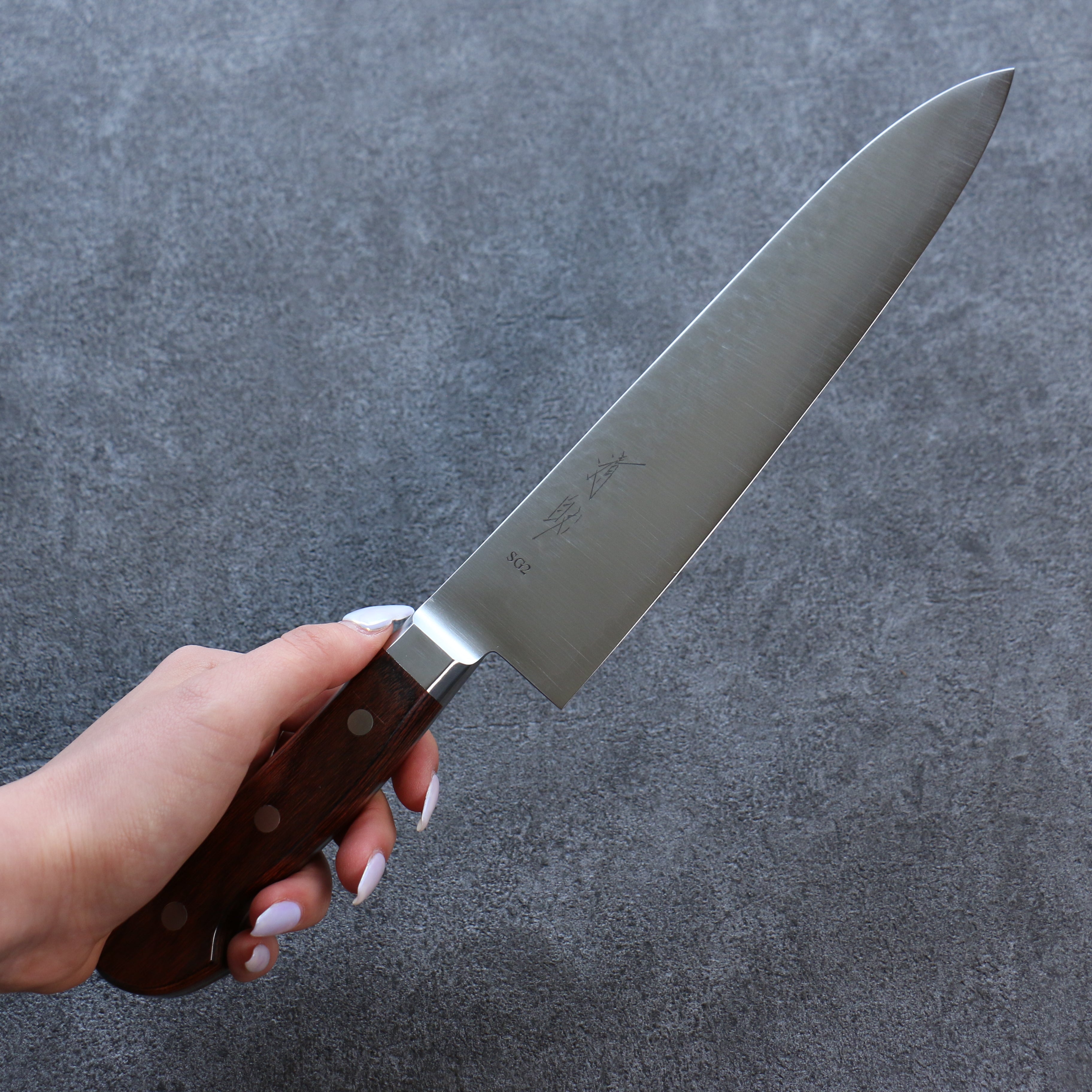 Premium Seisuke SG2 Hammered Gyuto Japanese Chef Knife 210mm - High Carbon Stainless Steel Blade with Mahogany Handle - Perfect for Slicing, Dicing & Precision Cooking
