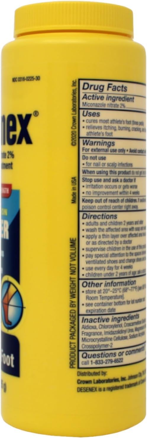 Desenex Antifungal Powder for Athlete's Foot & Jock Itch - 3 oz (Pack of 5) - Medicated Foot Powder for Odor Control & Fungal Treatment - Ideal for Gym, Sports & Daily Foot Care