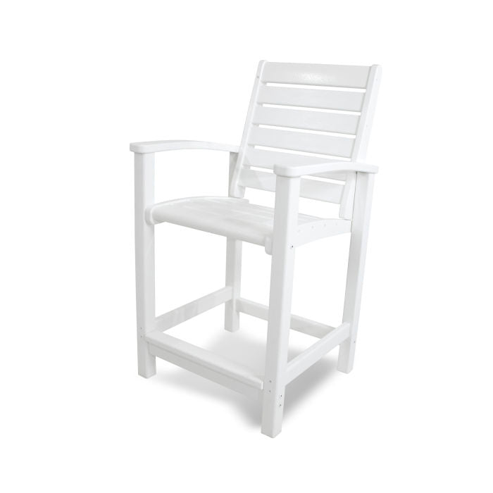 POLYWOOD Signature Counter Height Bar Stool - Durable Outdoor & Indoor Dining Chair for Kitchen, Patio, Bar - Weather-Resistant & Comfortable Seating Solution