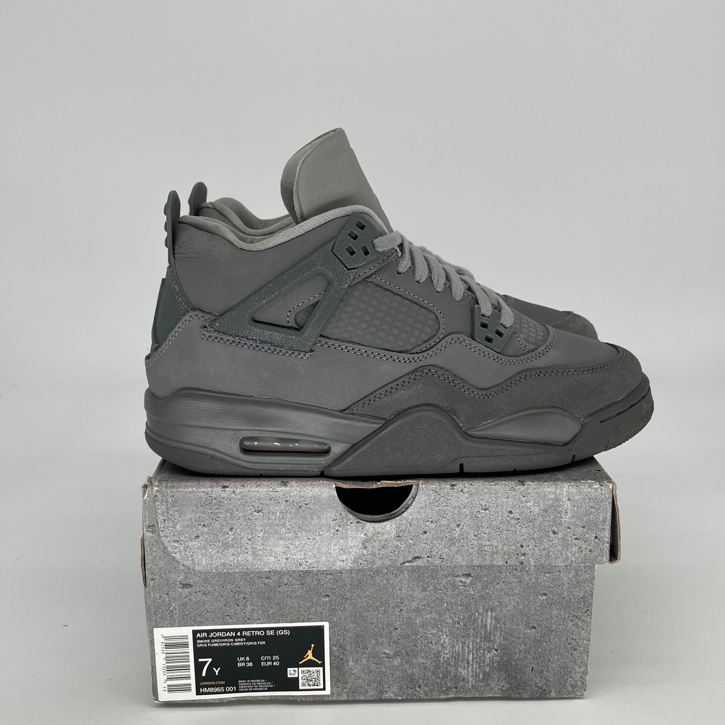 AIR JORDAN 4 Retro Wet Cement Sneakers - Men's Size 7 & Women's Size 8.5 (HM8965-001) - Perfect for Basketball, Streetwear & Sneaker Collectors