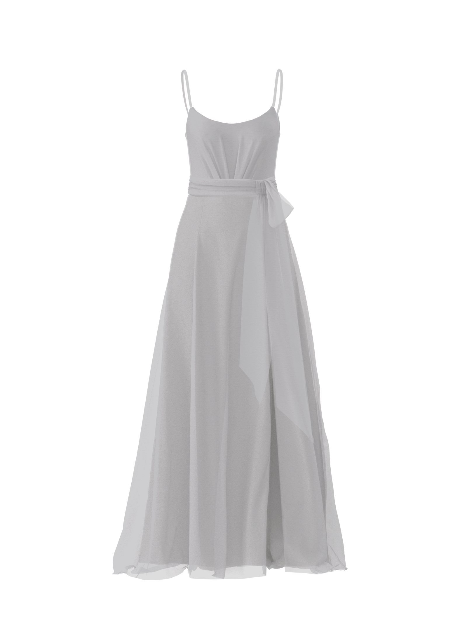 Campbell Bodice & Arabella Skirt Set with Sash Belt in Platinum - Perfect for Weddings, Prom, and Formal Events