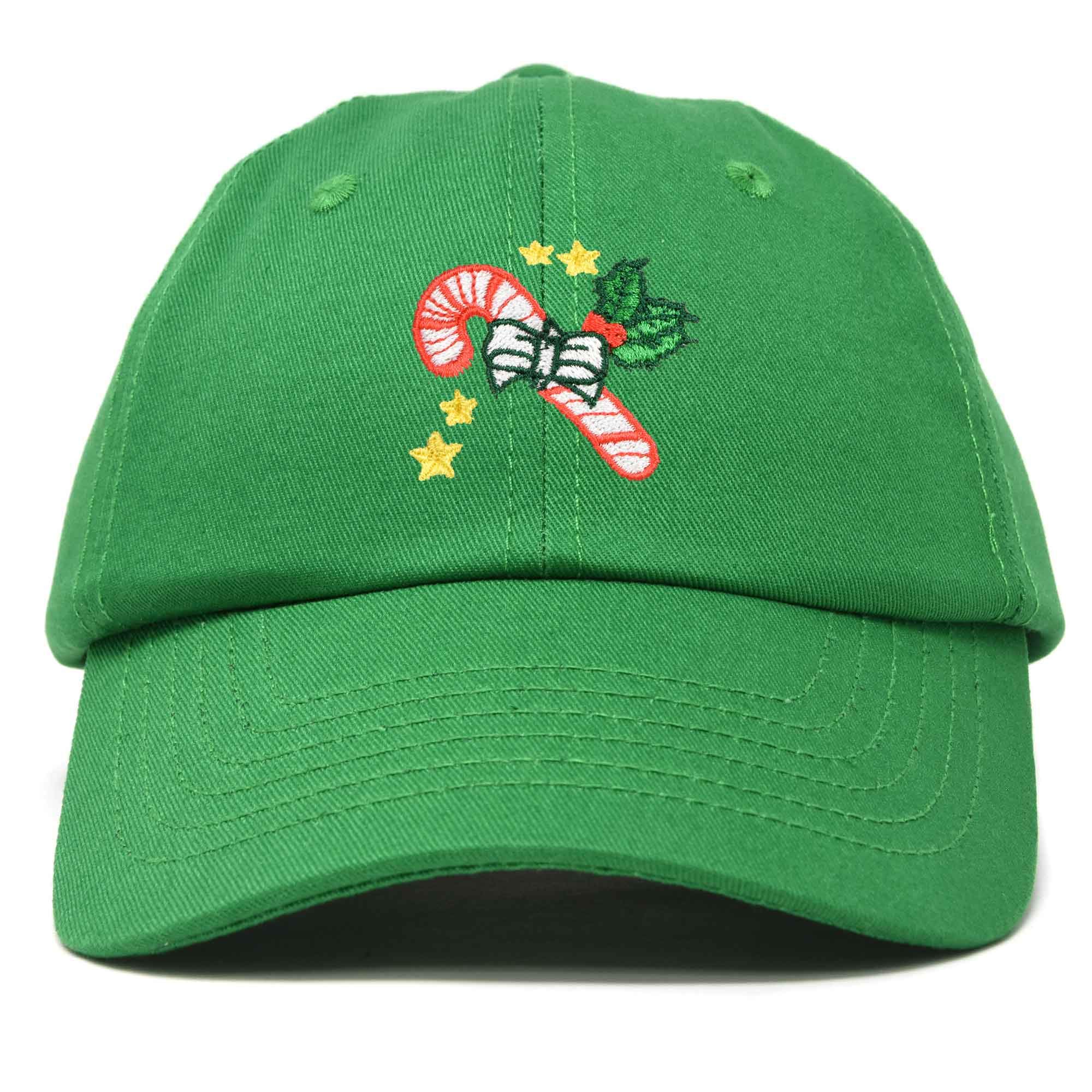 DALIX Women's Embroidered Christmas Candy Cane Baseball Cap - Festive Holiday Hat for Christmas Parties, Gift Exchanges & Winter Celebrations