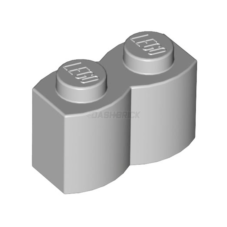 LEGO Brick Modified 1x2 Log Light Gray [30136] 4550325 - Perfect for Building Miniature Log Cabins, Forest Scenes & Creative LEGO Projects