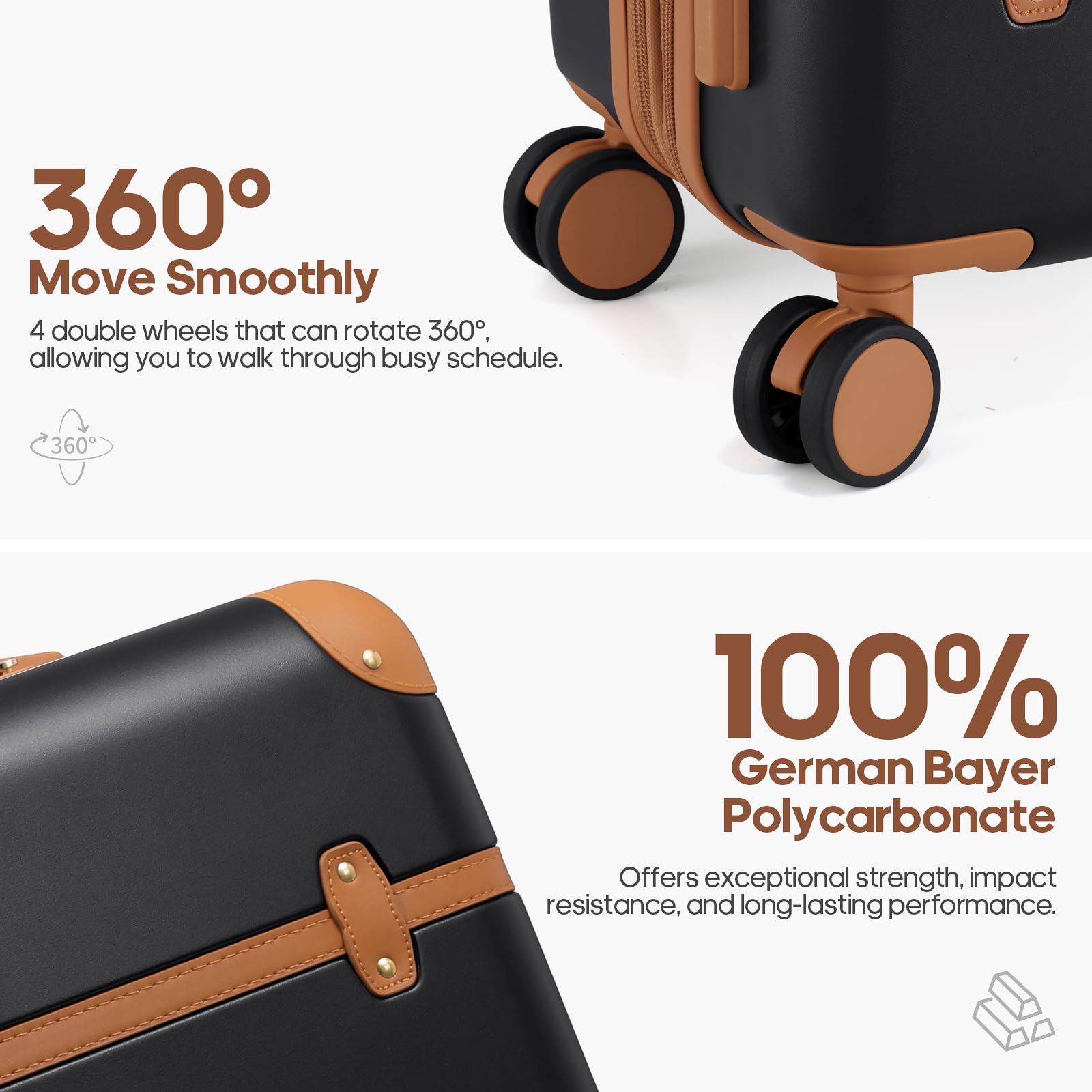 3-Piece Expandable Hardshell Luggage Set with Spinner Wheels & TSA Lock - 20in Carry-On Suitcase + Travel Backpack for Women | Perfect for Business Trips, Vacations & Air Travel