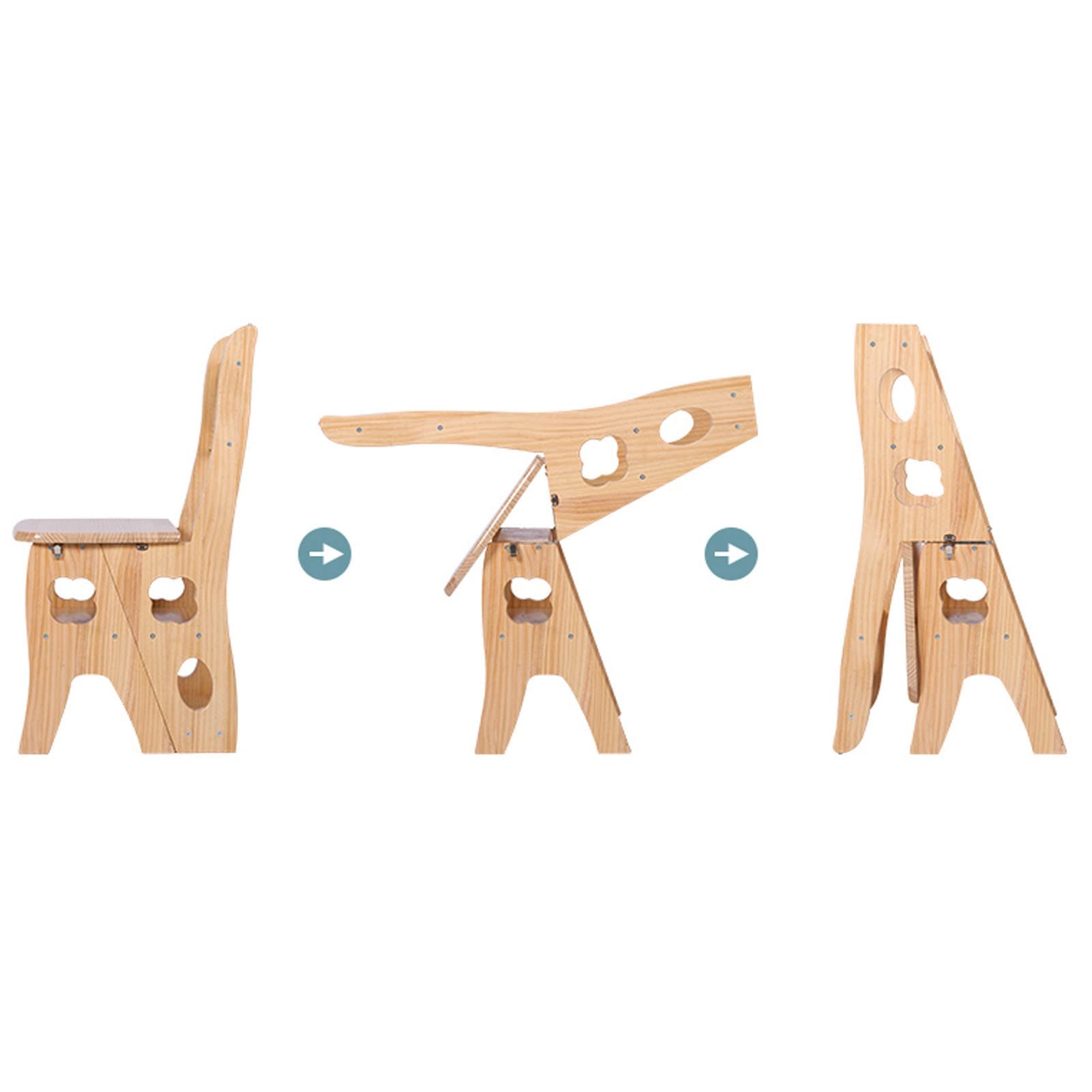 SIGOLY Foldable Wooden Step Stool for Home - Indoor Climbing Stool, Portable Folding Ladder, Library Step Stool, Multi-Purpose Chair & Stair Combo - Perfect for Kitchen, Bathroom, Bookshelf Access & Home Organization
