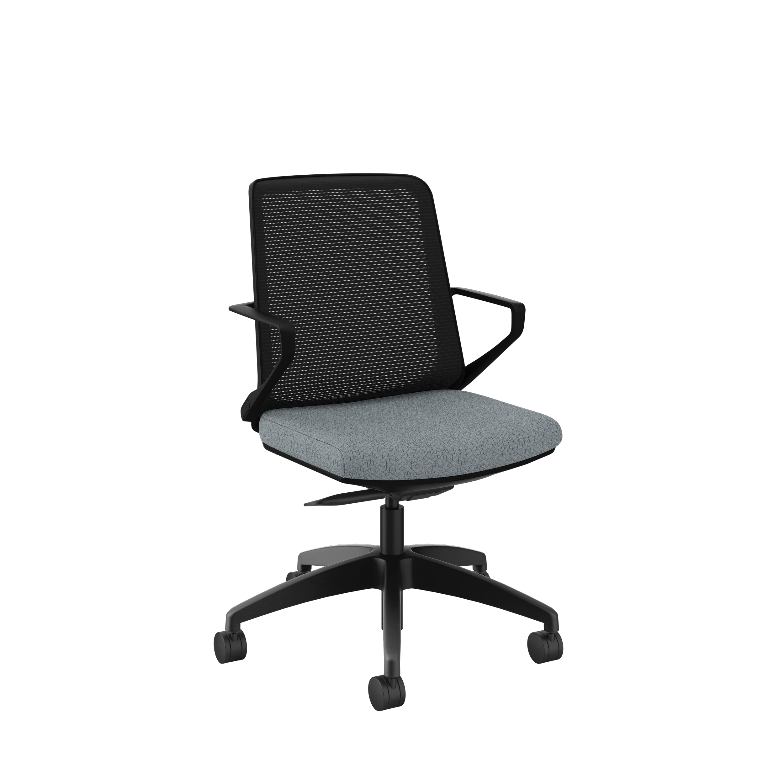 Ergonomic Cliq Office Chair with Synchro Tilt Mechanism - Basalt Fabric & Black Designer Frame for Home Office, Gaming, and Workspace Comfort