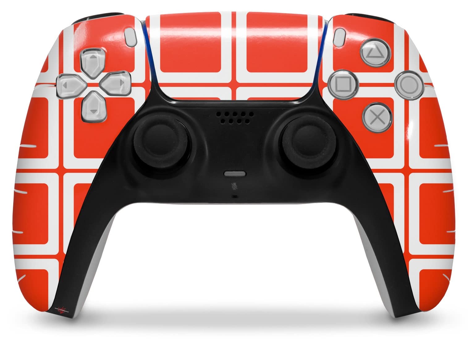 Sony PS5 DualSense Controller Skin Wrap - Squared Red for Gaming Protection
