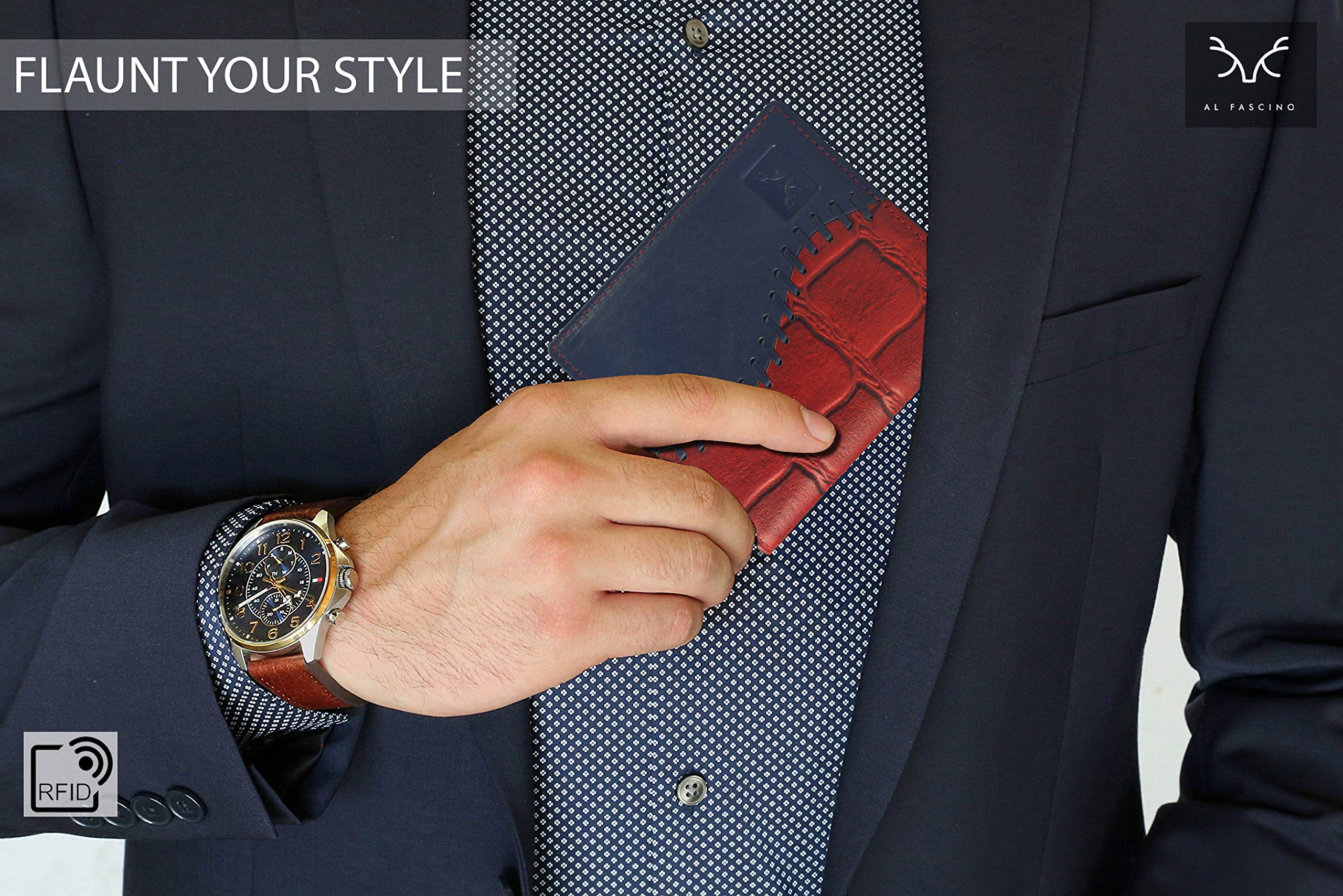 Premium RFID Blocking Genuine Leather Wallet for Men - Stylish Maroon Bifold Design - Perfect for Everyday Carry, Travel & Business Use