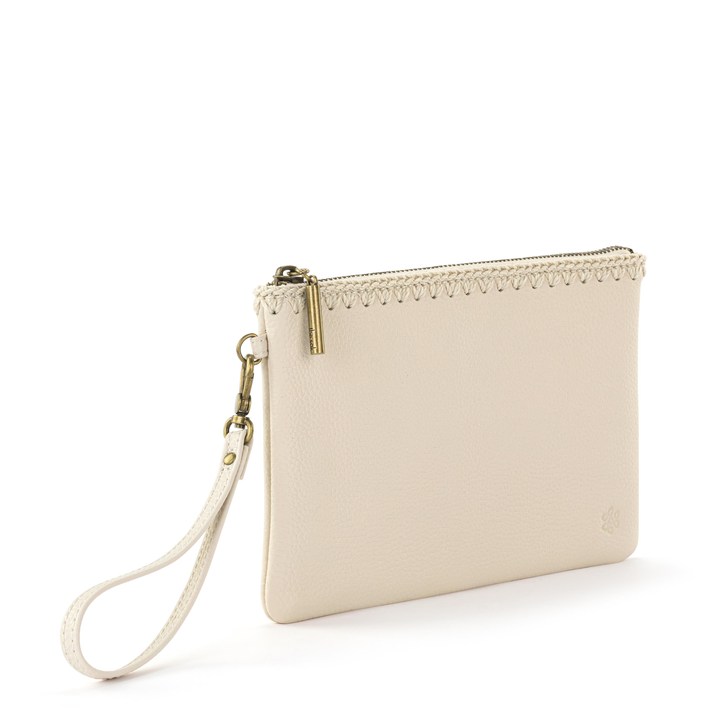 Premium Genuine Leather Vita Wristlet with Stone Accent - Stylish Women's Wallet for Everyday Use, Travel & Special Occasions