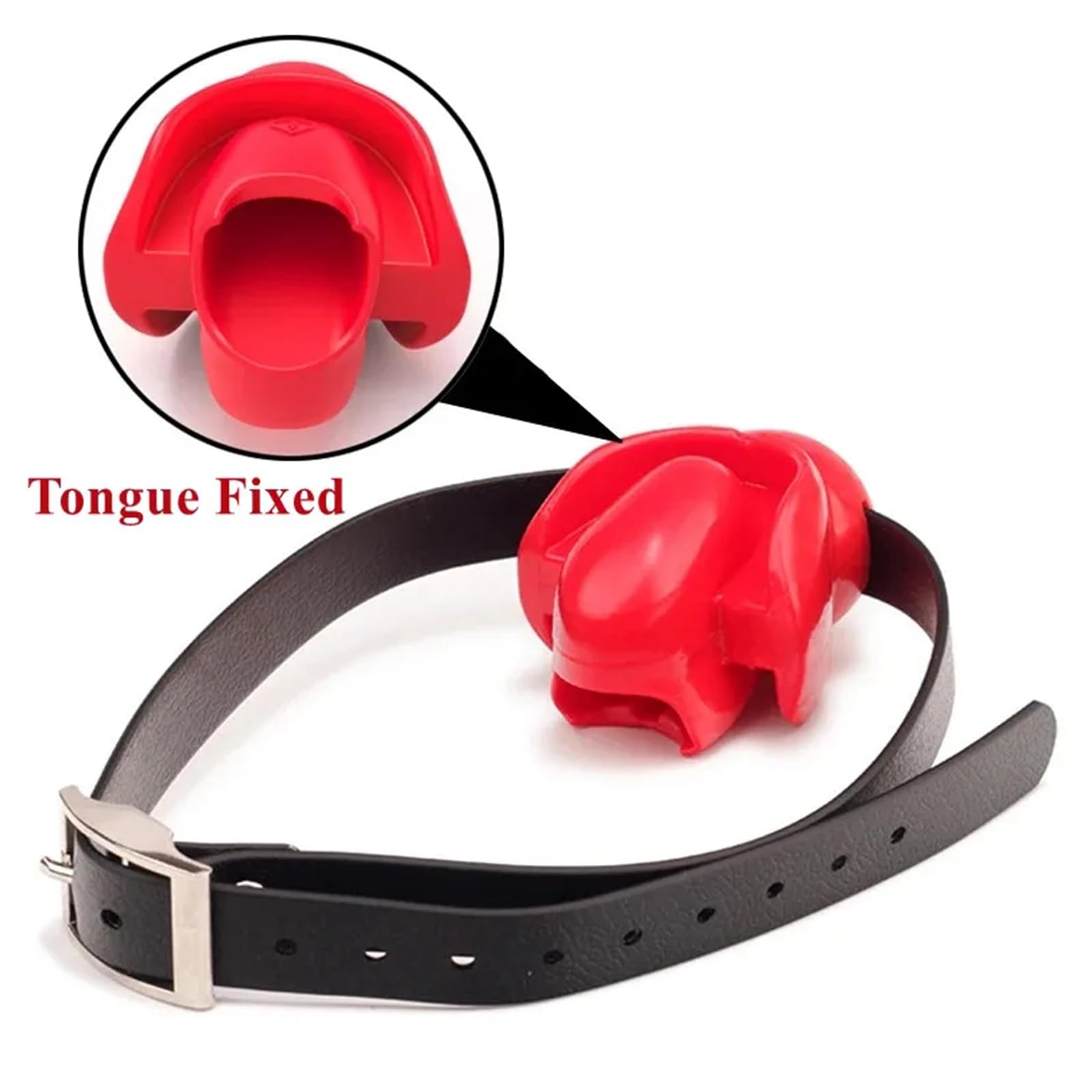 Silicone Ball Gag for Adults - BDSM Bondage Toy with Open Mouth Design, Tongue Fixed, SM Restraint for Couples - Fetish Sex Accessories (Red) - Perfect for Role Play, Spicing Up Relationships & BDSM Enthusiasts