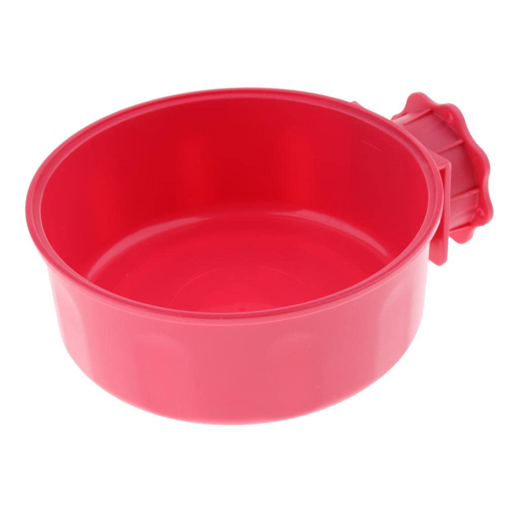 UJEAVETTE® Hanging Dog Bowl for Crate - Red Clamp-On Pet Food & Water Dish - Durable Puppy Cage Feeder for Travel, Training & Kennel Use
