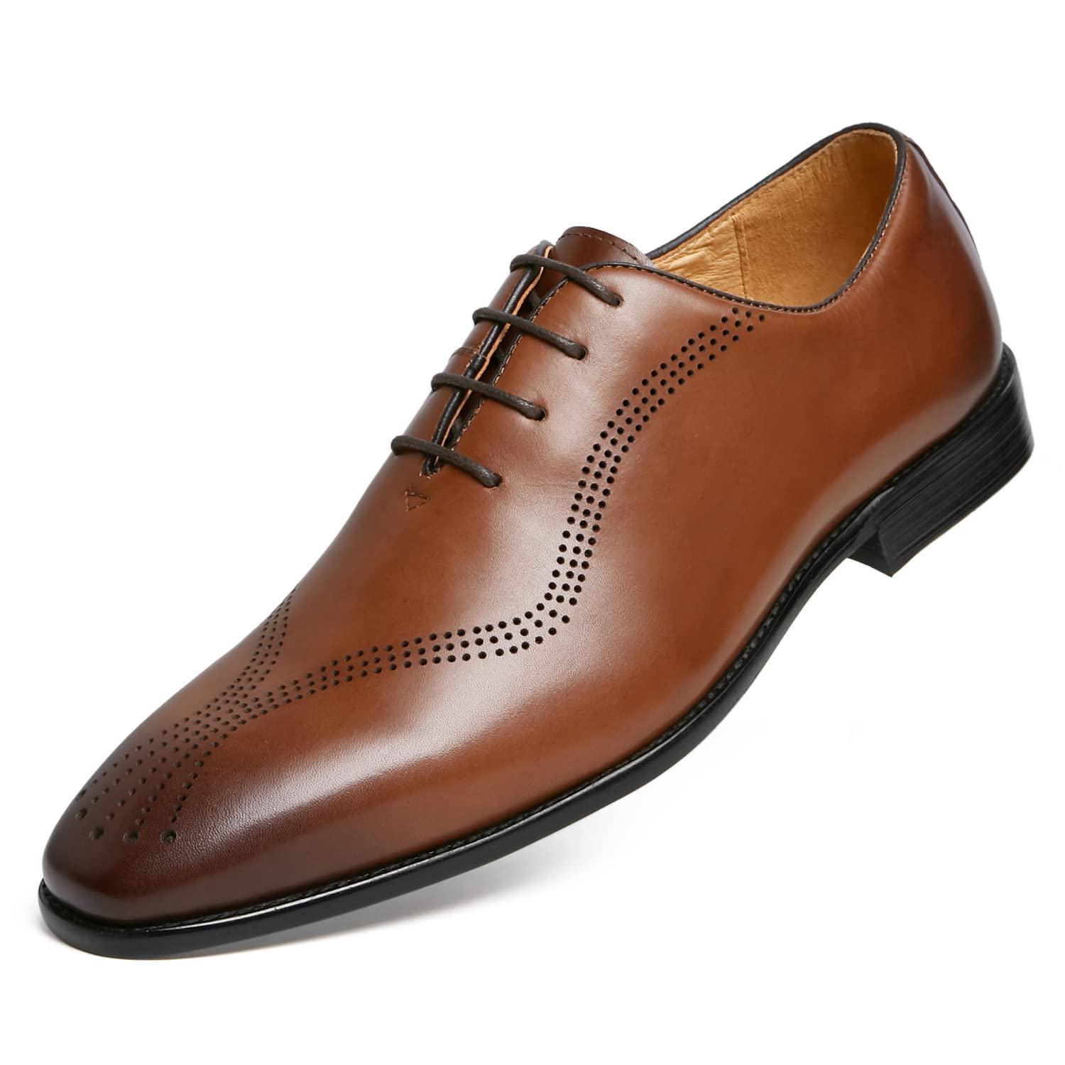 **Genuine Leather Cap-Toe Oxford Dress Shoes for Men | Business Formal & Wedding Shoes | Comfortable & Stylish for Office, Events & Special Occasions**