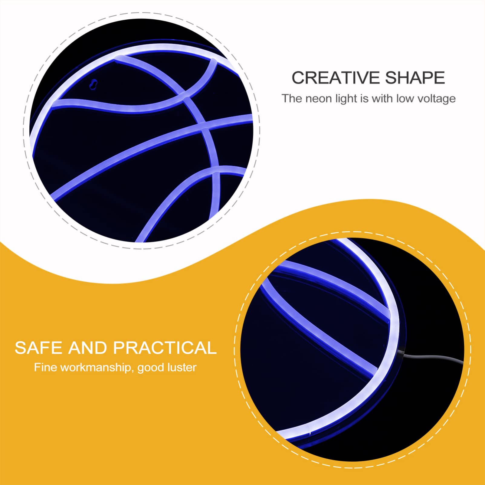OSALADI Basketball LED Neon Night Light - Motion Sensor Lamp for Boys Room, Creative PVC Basketball Neon Sign Light for Bedroom Decor, Game Room Lighting, Sports Theme Gifts
