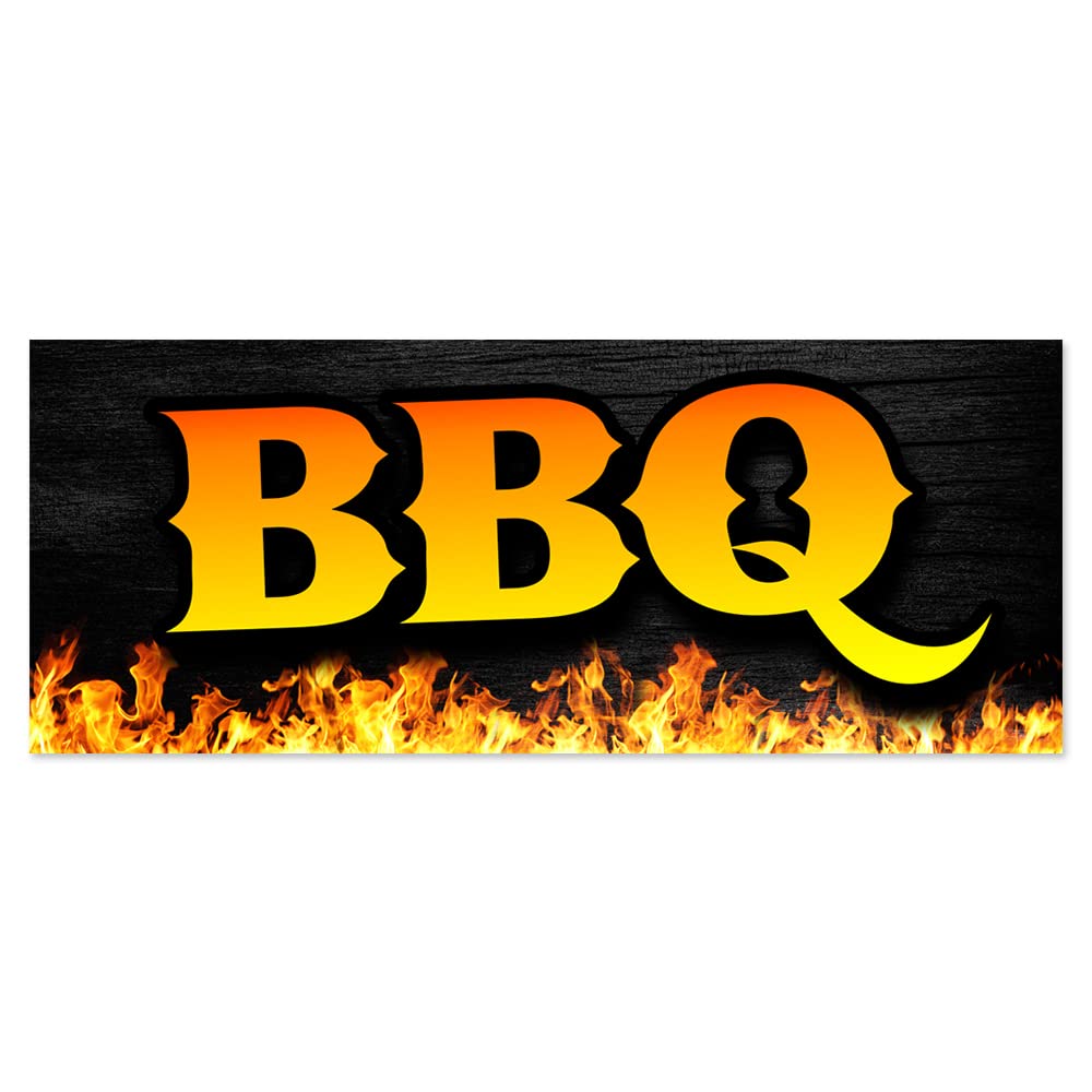 Premium 5ft x 2ft BBQ Vinyl Banner - Heavy Duty Outdoor Party Sign - Made in USA - Perfect for Backyard Grilling, Tailgating & Outdoor Events