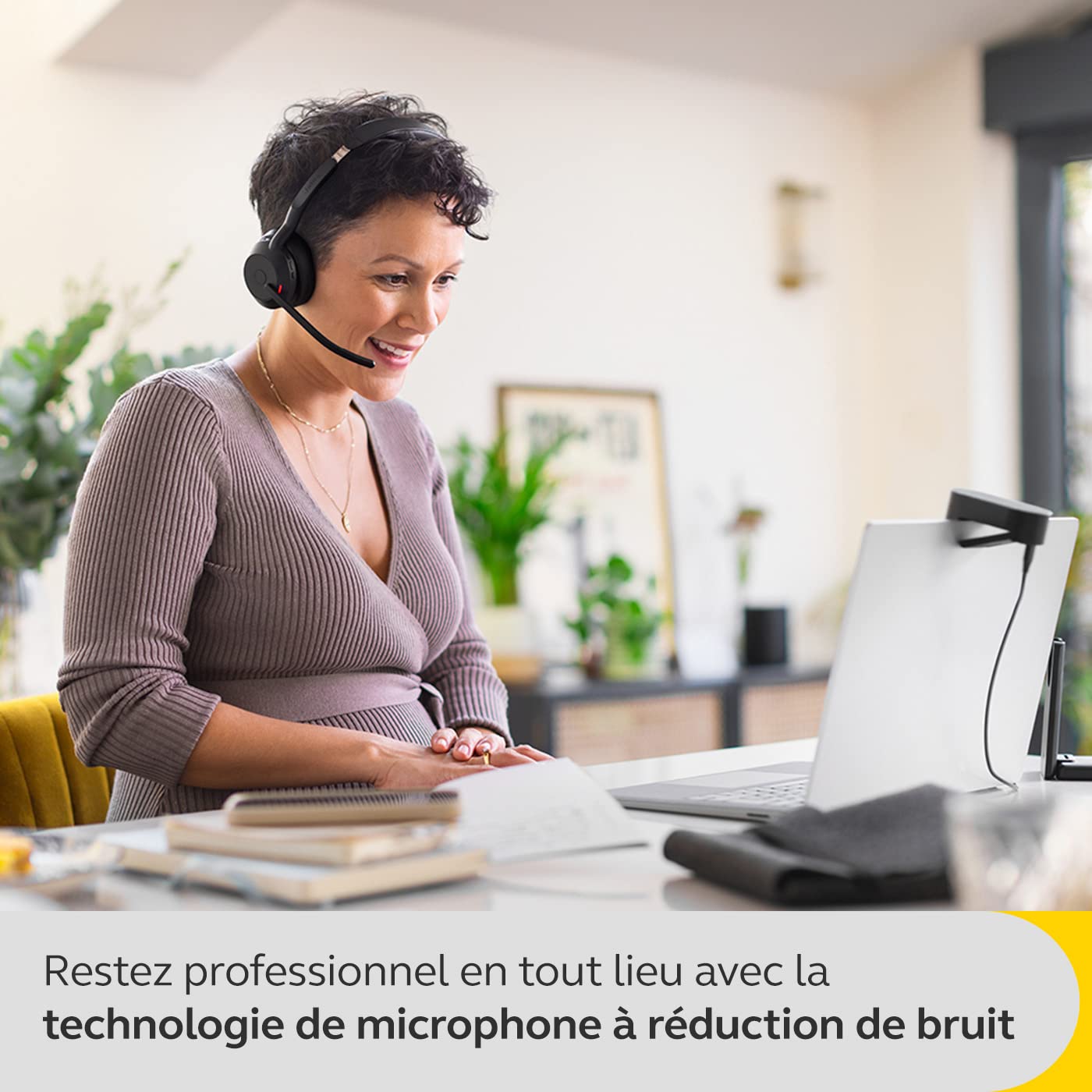 Jabra Evolve2 55 Wireless Stereo Headset with Noise Cancelling Mic & ANC - UC Compatible with Zoom, Google Meet - Black | Perfect for Home Office, Remote Work & Online Meetings