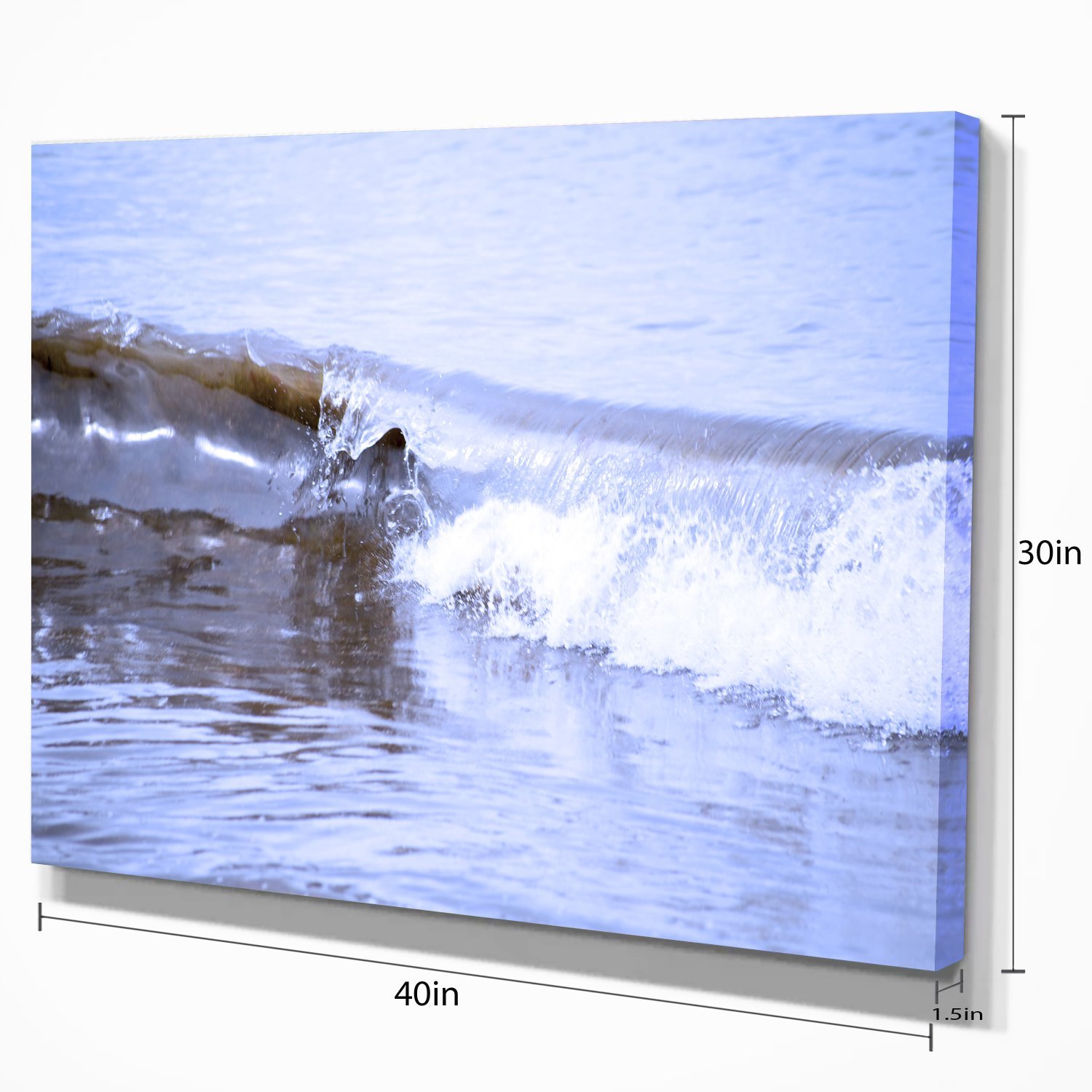 Blue Ocean Waves Beach Canvas Art Print - Coastal Wall Decor for Living Room, Bedroom & Office