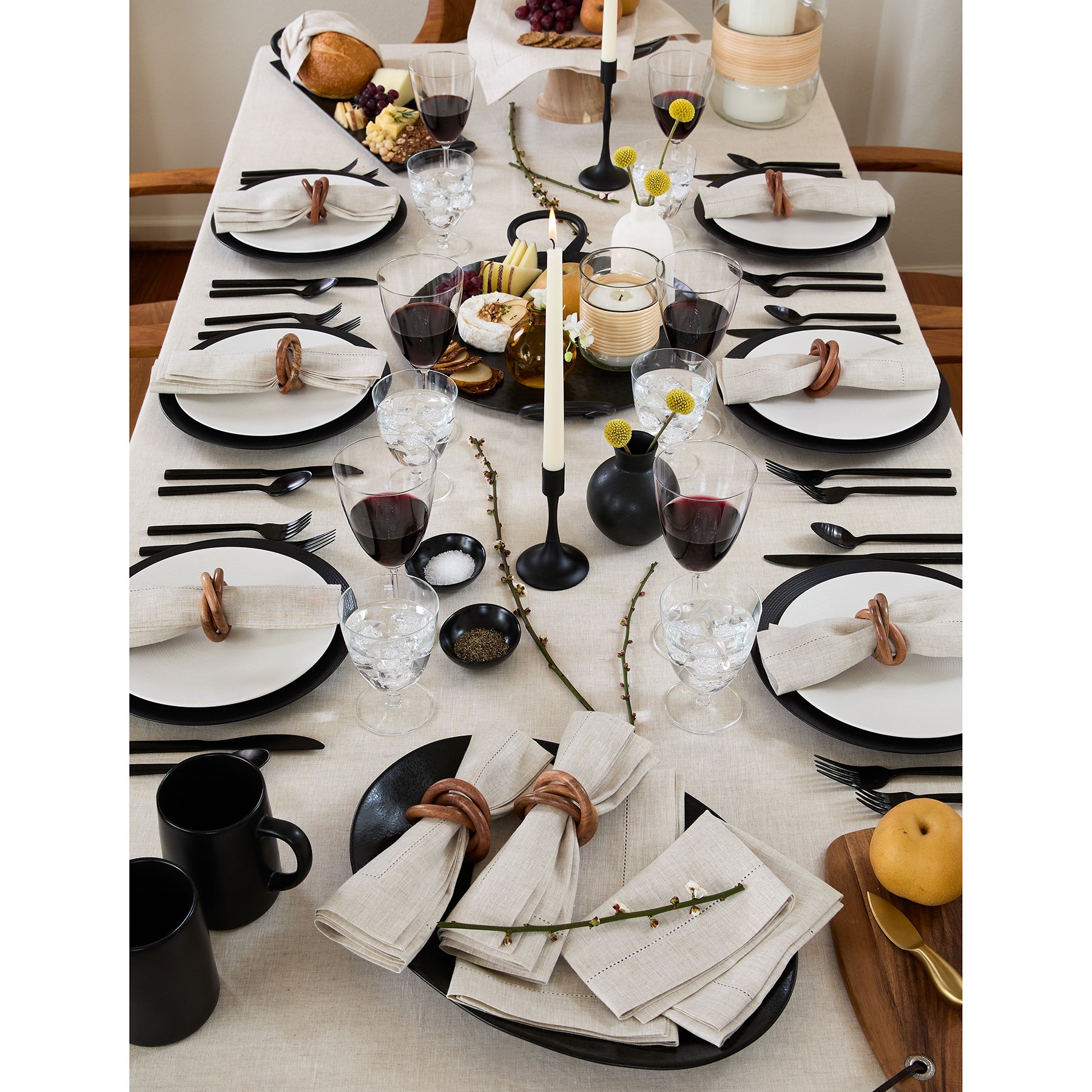 Elegant Classic Hemstitch Tablecloth - Premium Cotton Linen Table Cover for Dining Room, Wedding, Party & Special Occasions